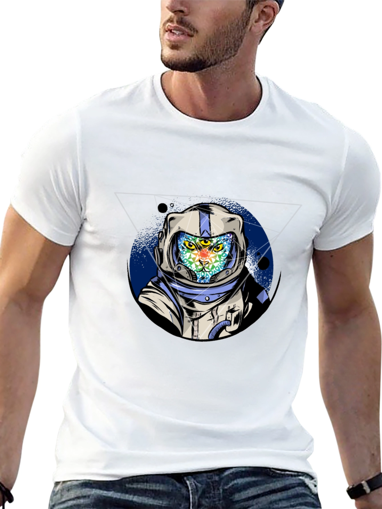 Astronaut Cat Graphic Tee - Unique Design