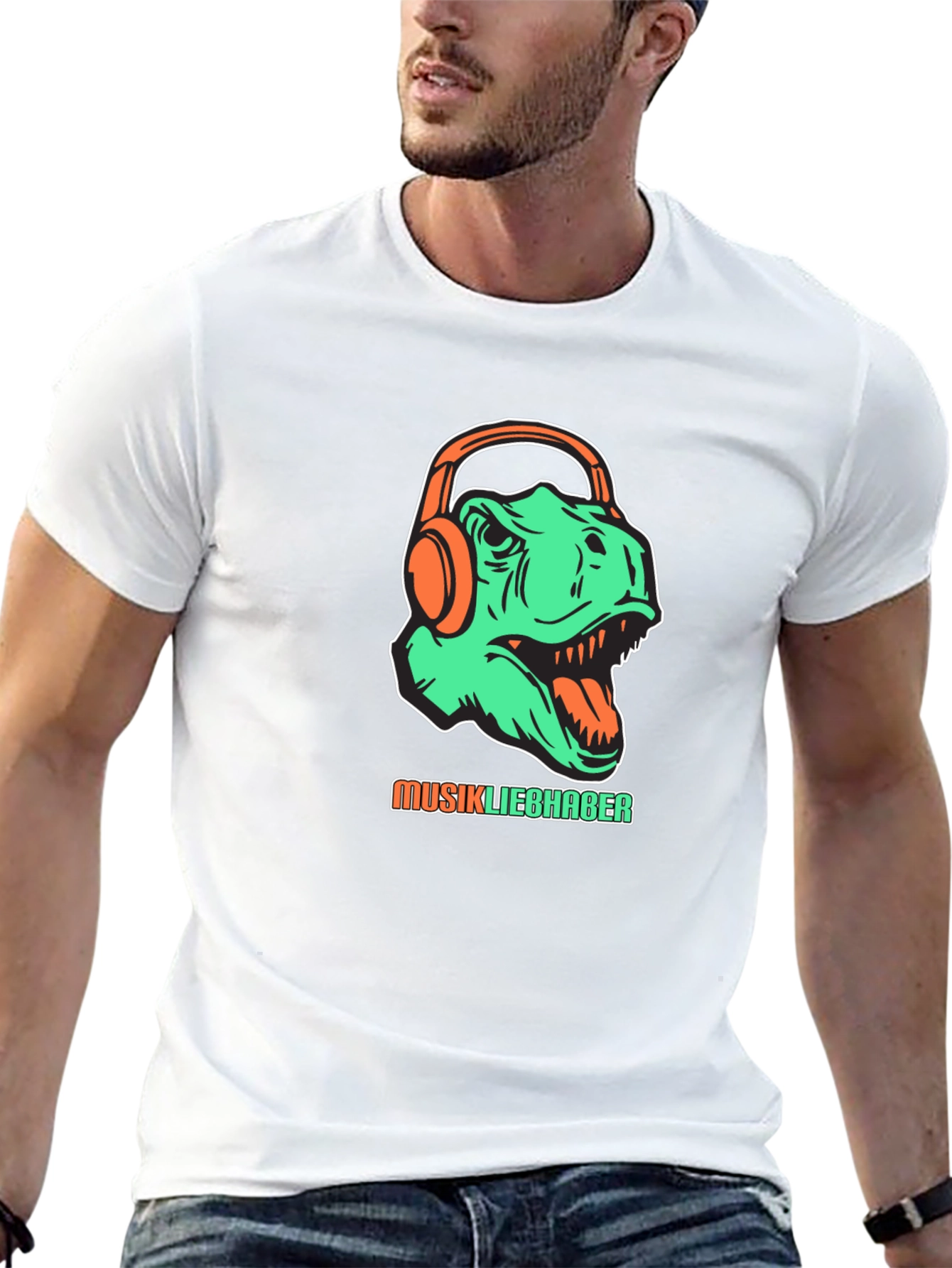 Dino Music Lover T-Shirt - Graphic Tee