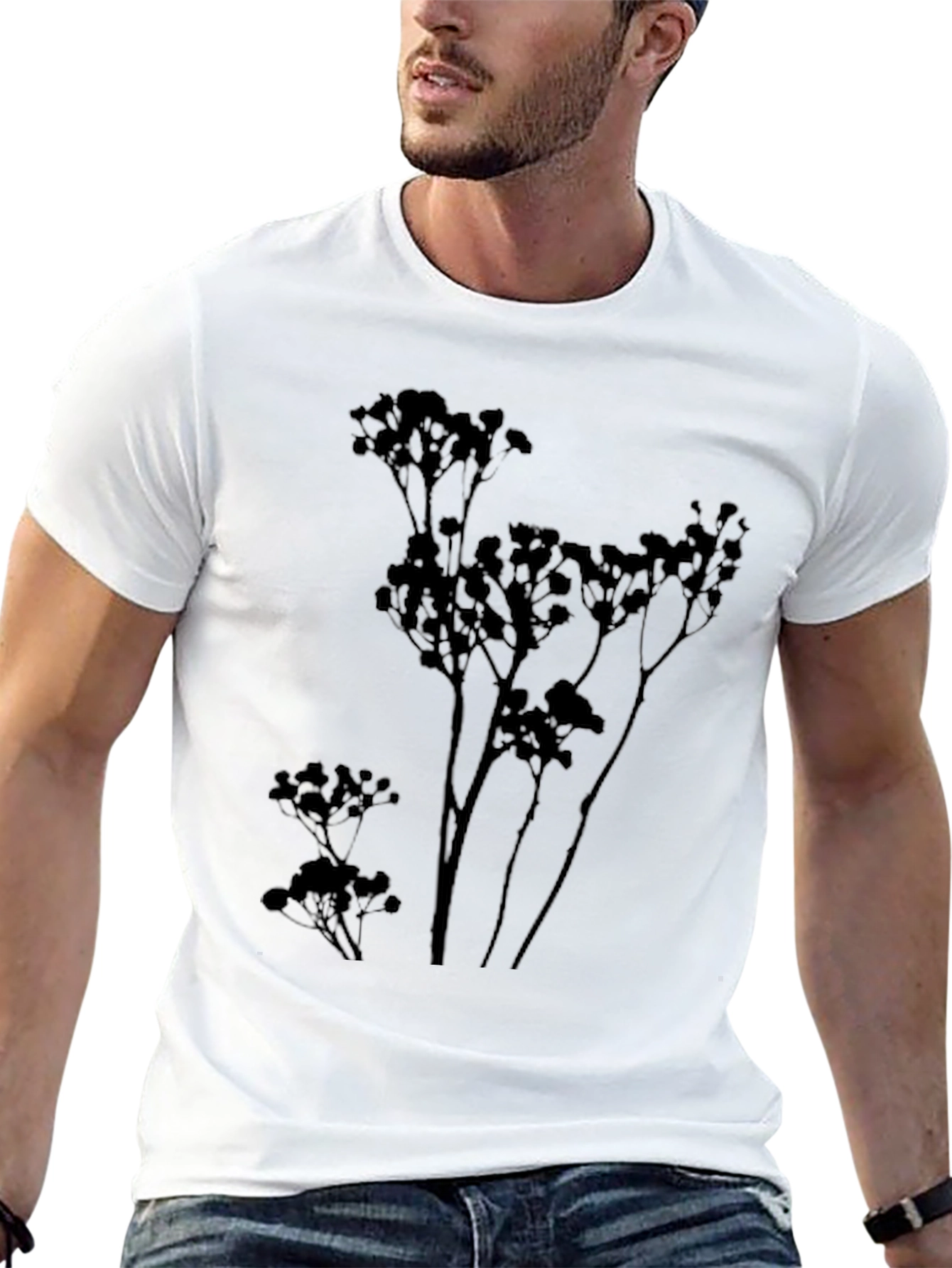 Botanical Silhouette Tee - Modern Graphic T-Shirt