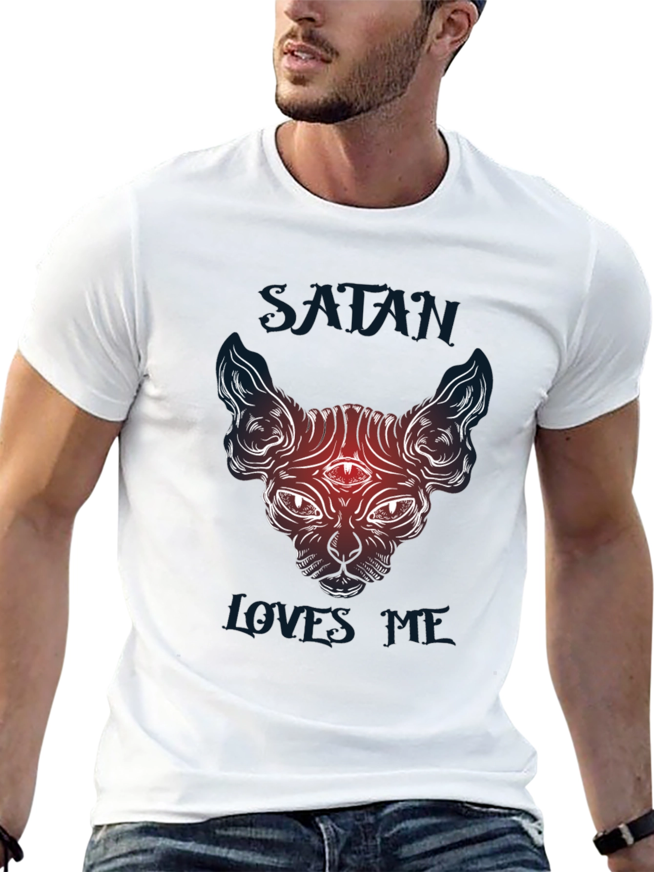 Satan Loves Me Graphic Tee - Unisex Black T-Shirt