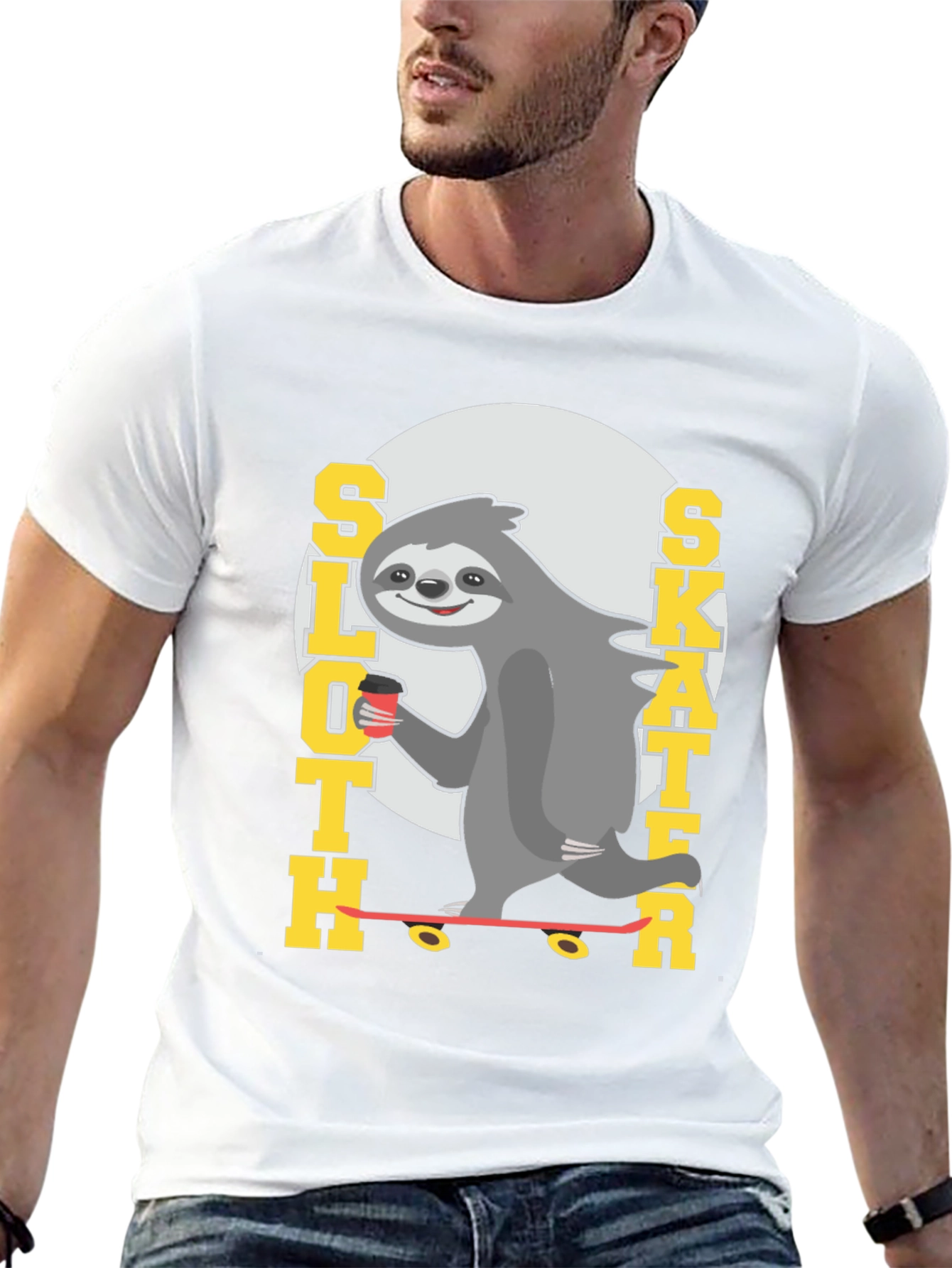 Sloth Skater Tee - Funny Graphic T-Shirt