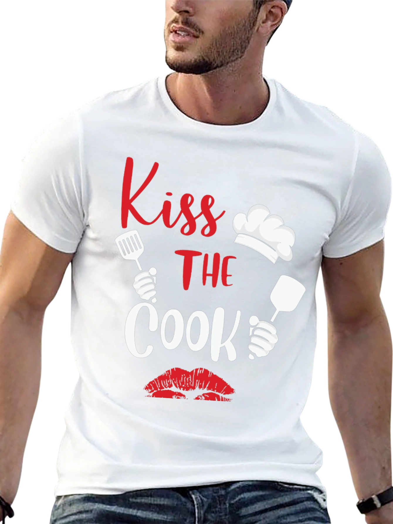 Kiss the Cook Graphic Tee Novelty Cooking Shirt