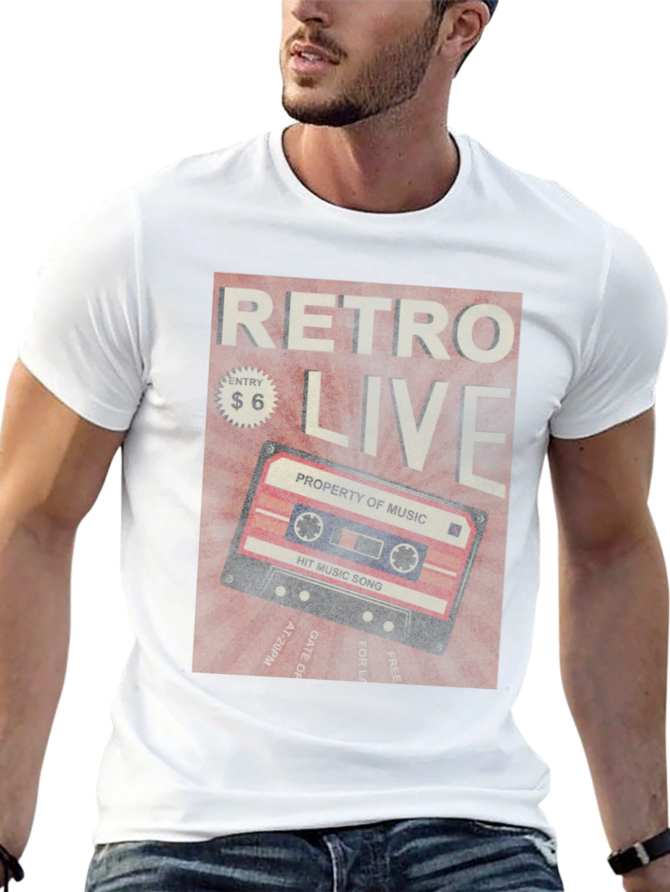 Retro Live Cassette Tape Graphic Tee