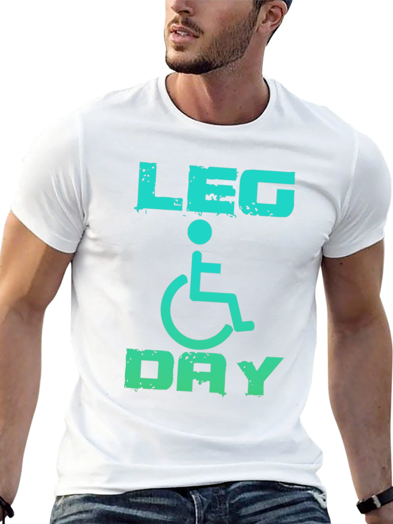 Leg Day Wheelchair T-Shirt: Funny Gym Workout Tee