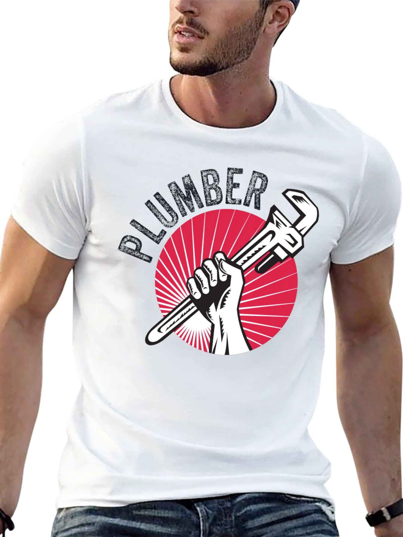Plumber Graphic Tee - Black Cotton Comfort