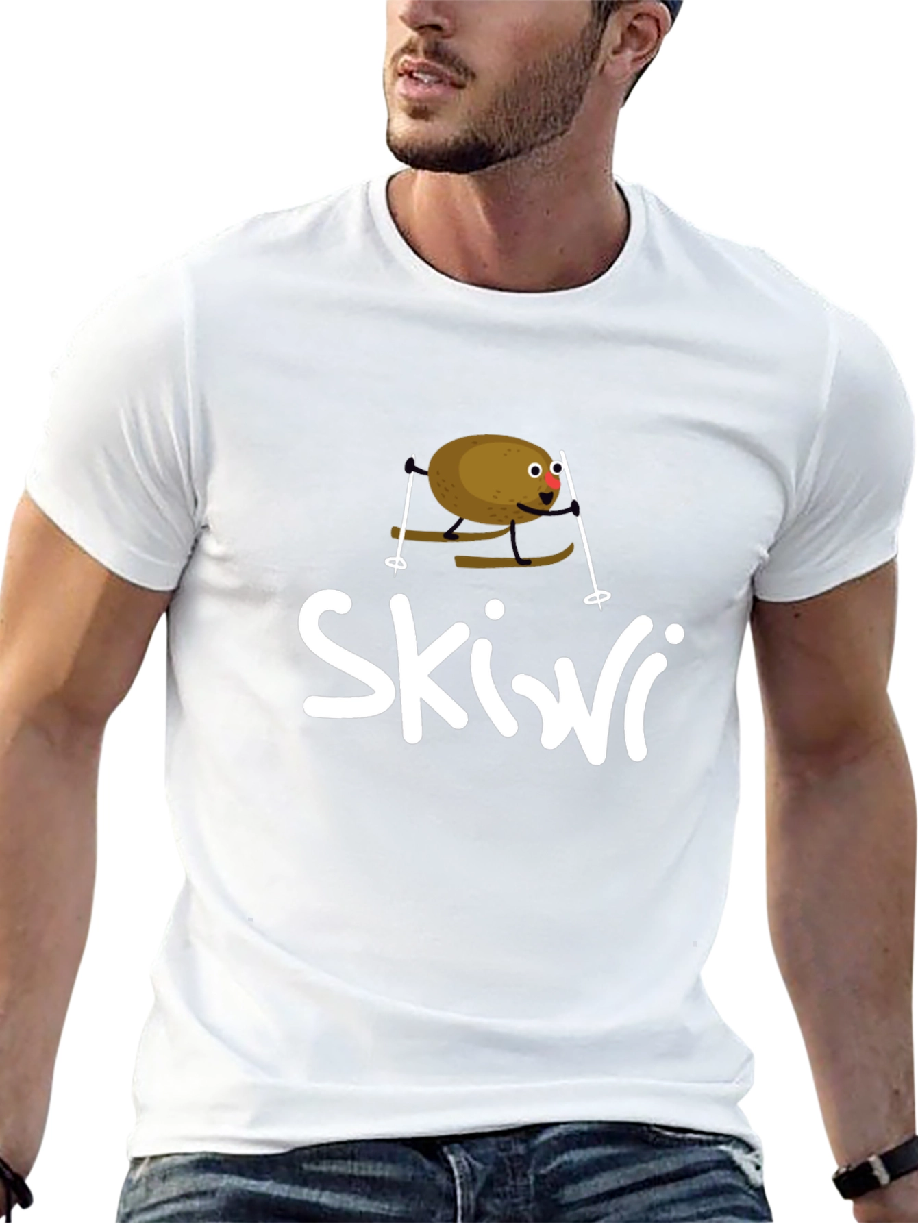Skiwi Funny Kiwi Skiing T-Shirt