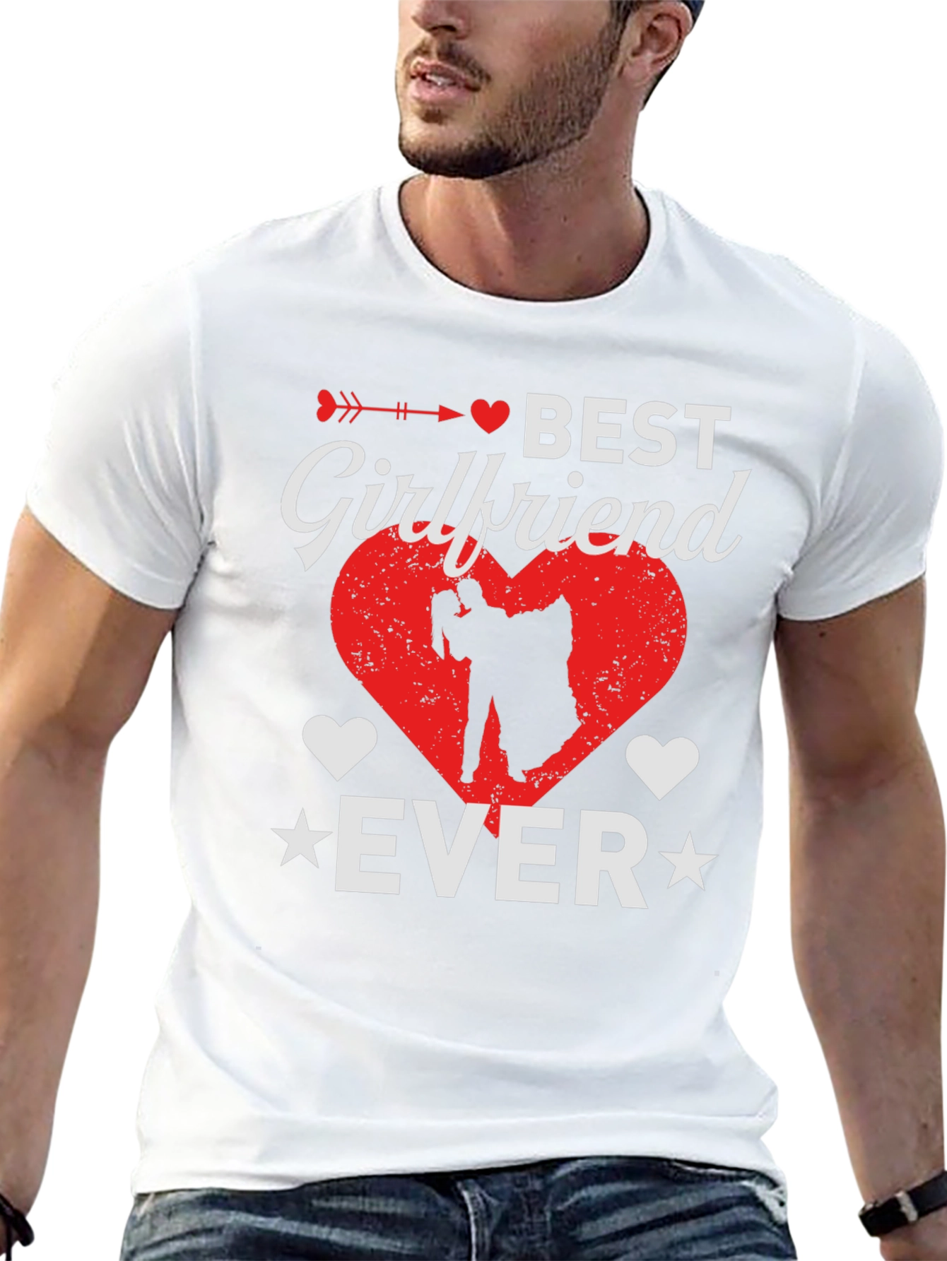 Best Girlfriend Ever Graphic T-Shirt - Heart Design