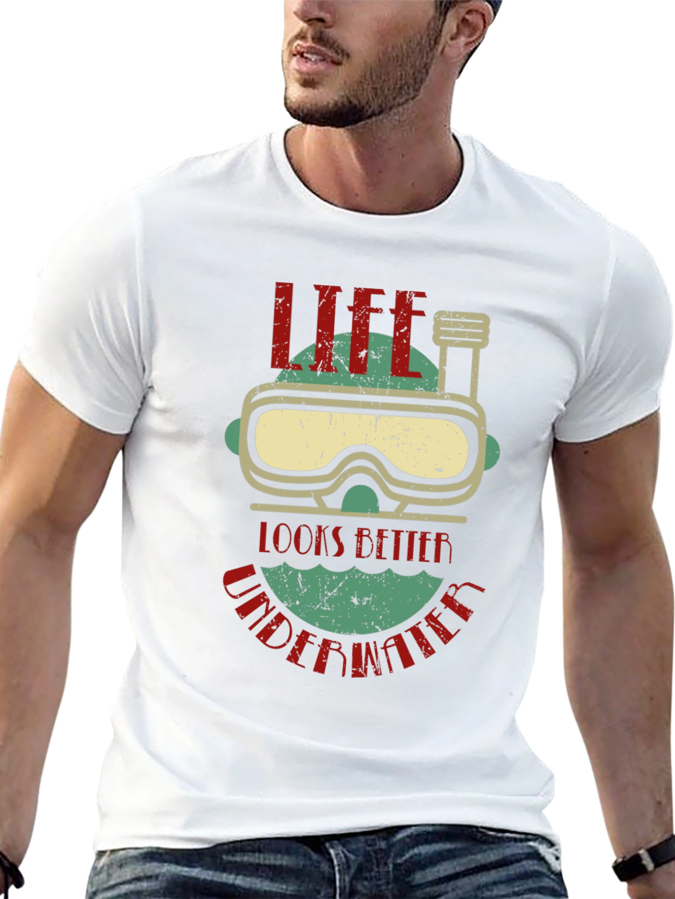Life Looks Better Underwater Graphic T-Shirt