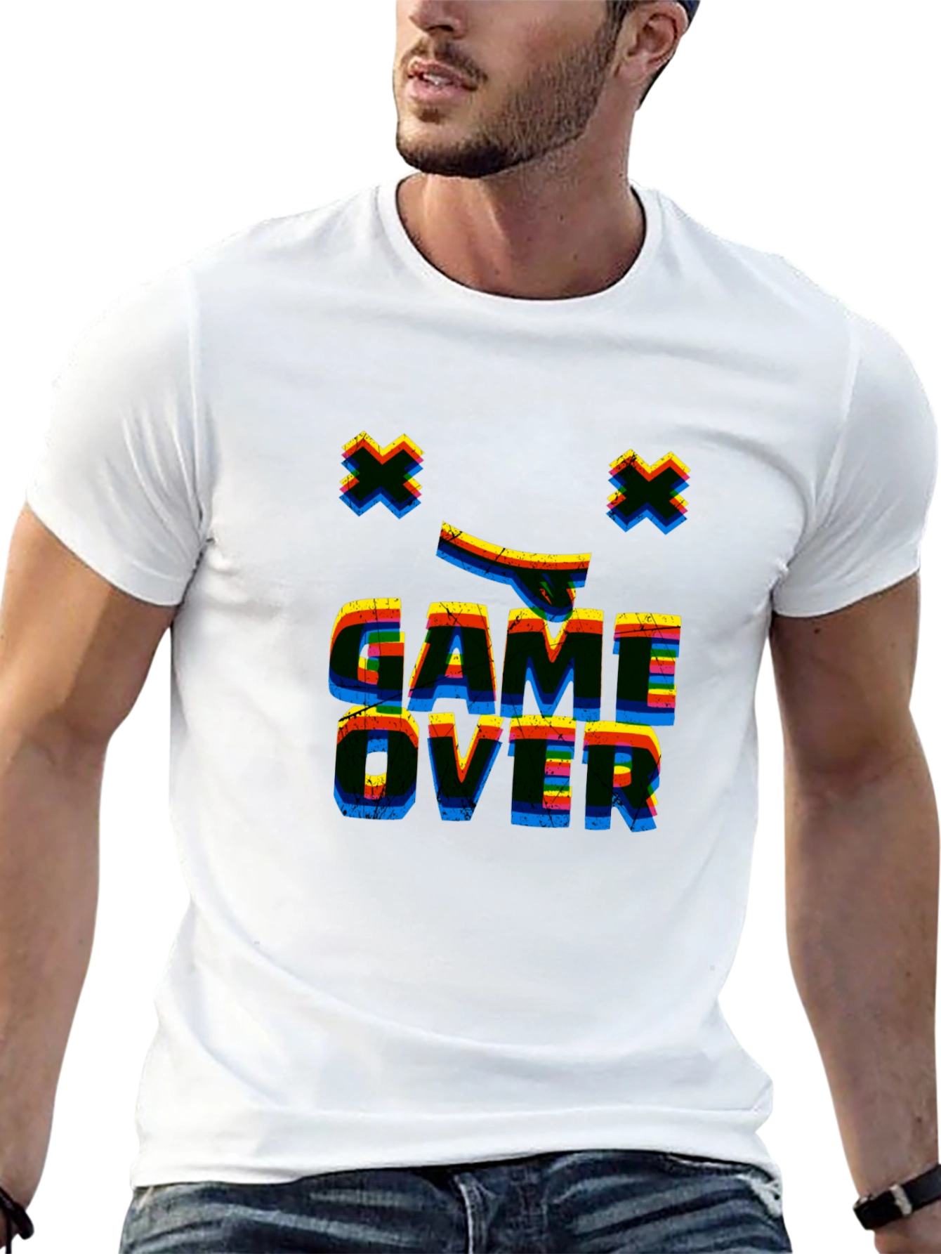 Game Over Retro Graphic Black T-Shirt