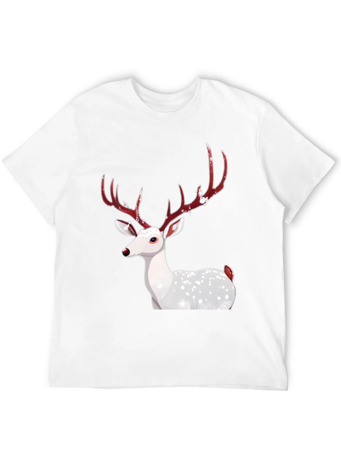 Festive Deer Graphic Tee - Holiday Season Apparel
