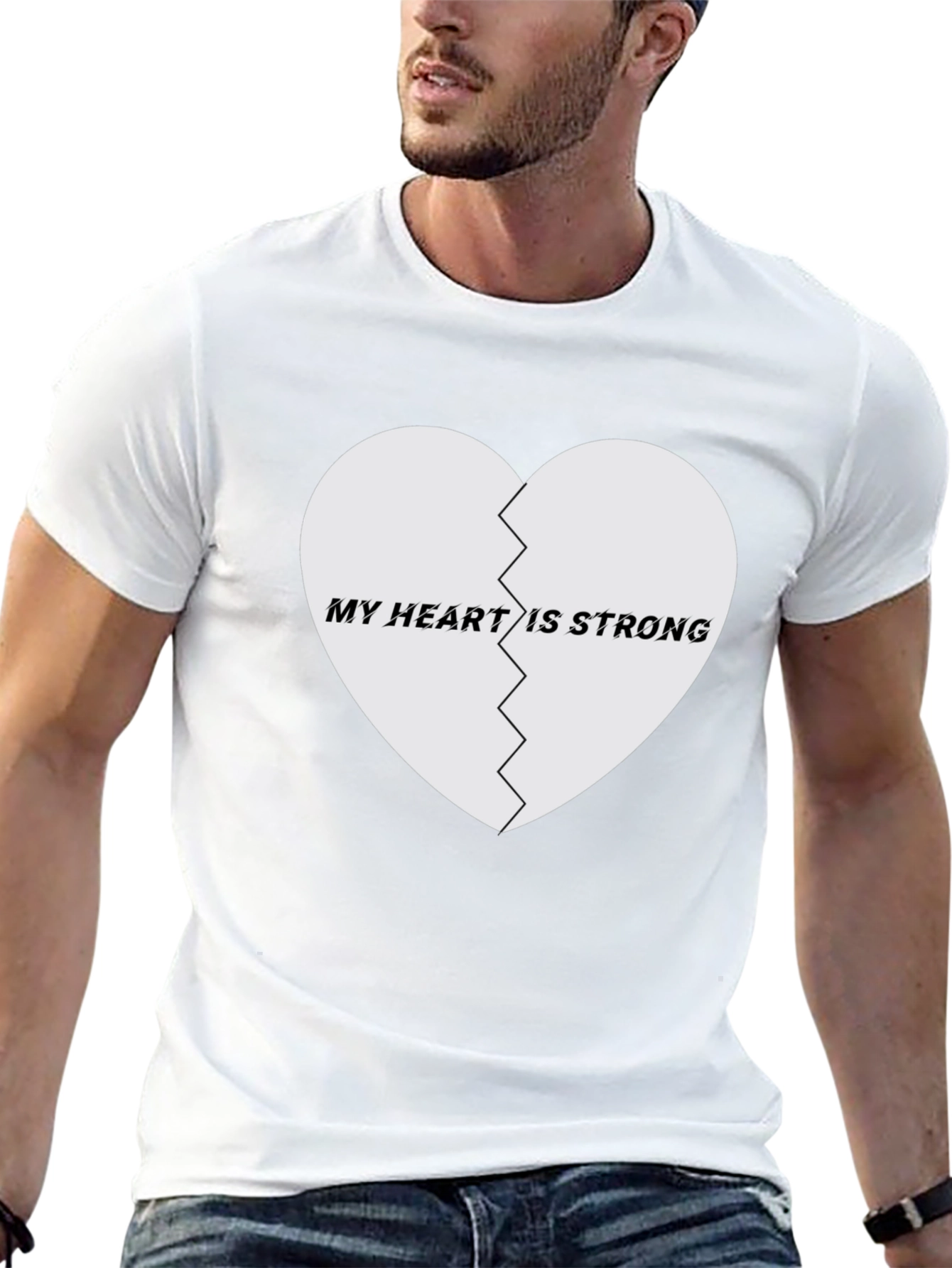 My Heart Is Strong Graphic Tee - Black