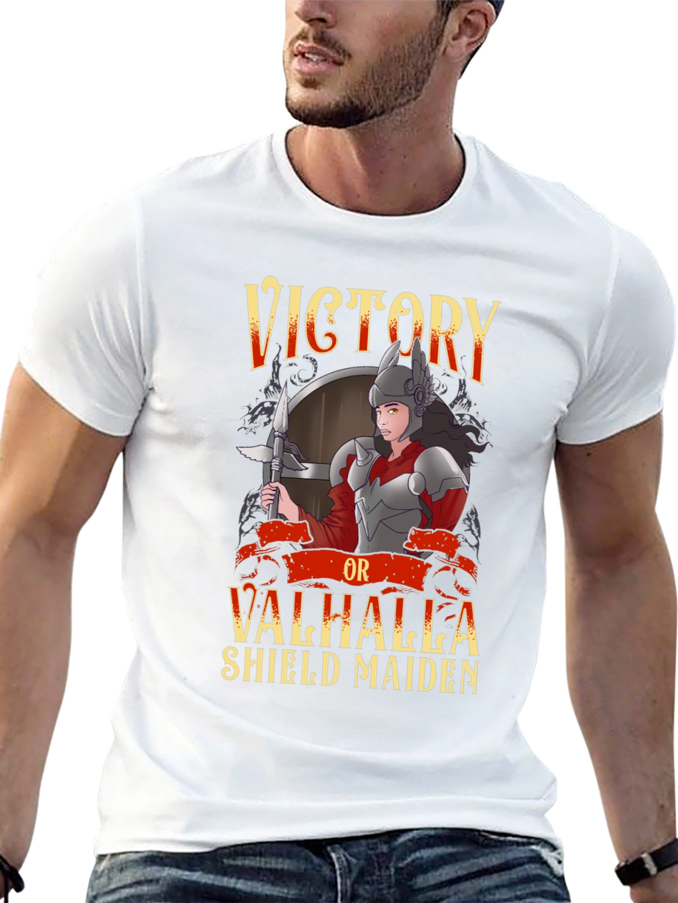 Victory or Valhalla Shield Maiden Graphic T-Shirt
