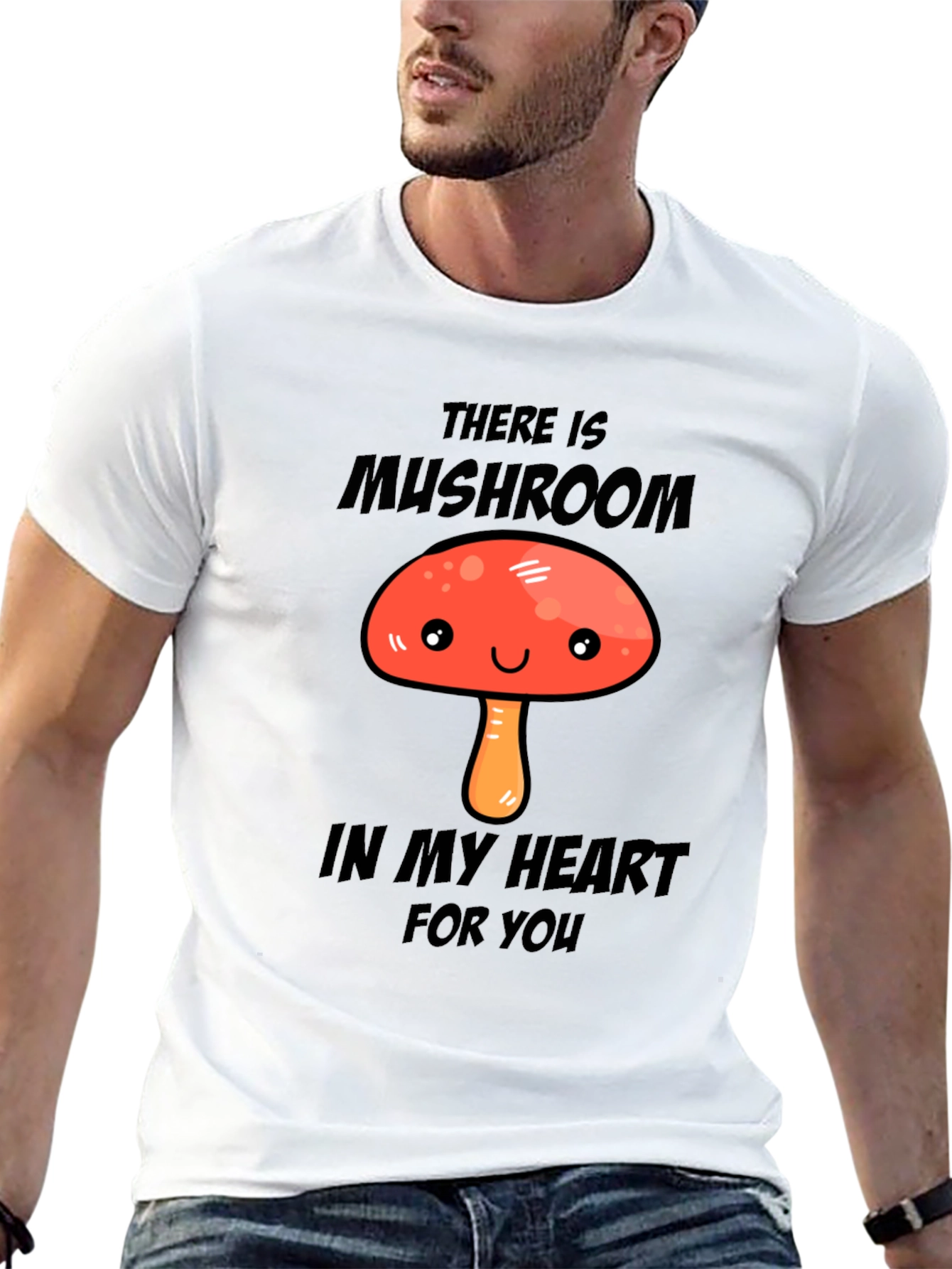Mushroom Heart Graphic T-Shirt - Cute & Fun