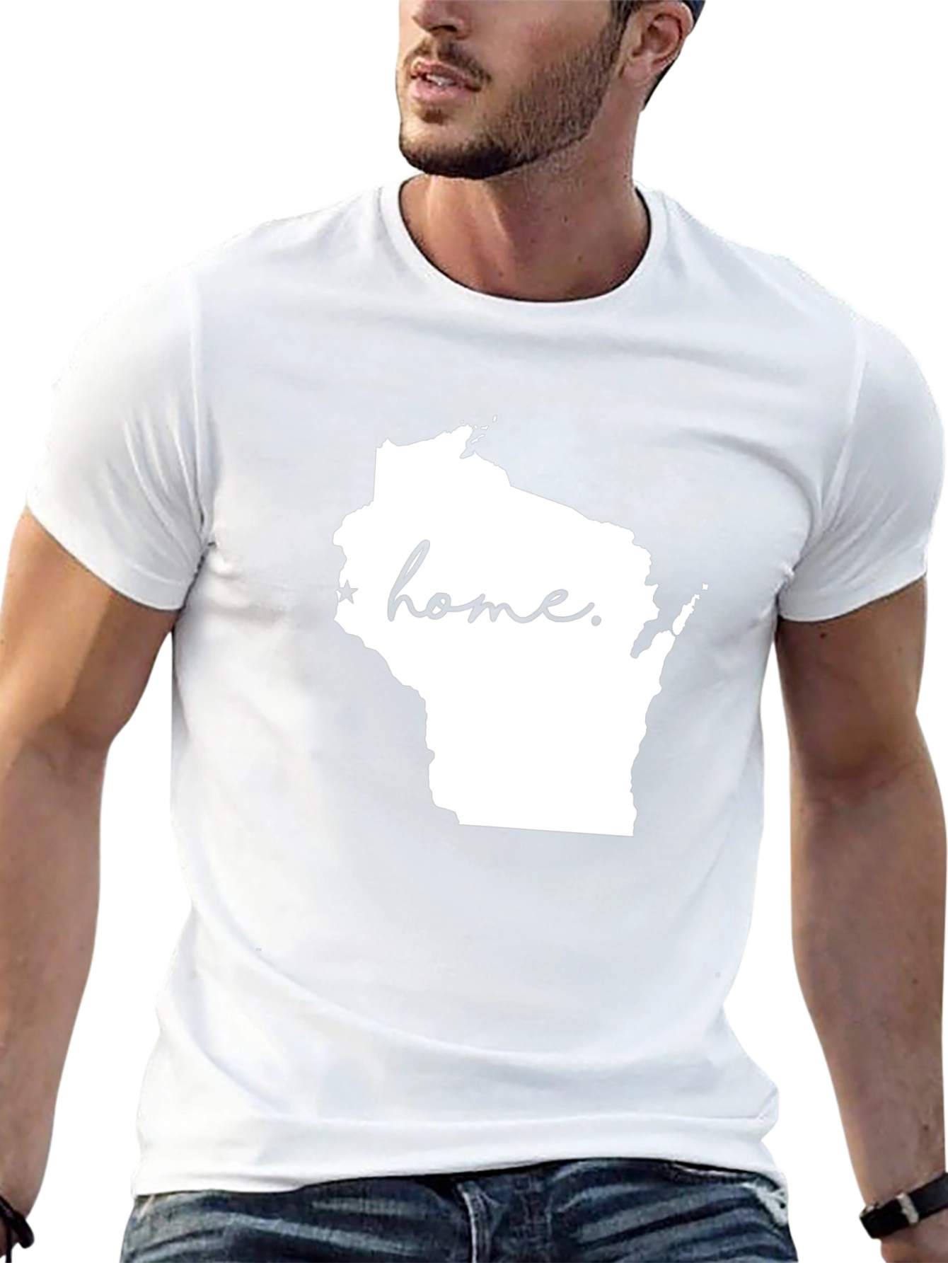 Wisconsin Home State Graphic Tee - Black