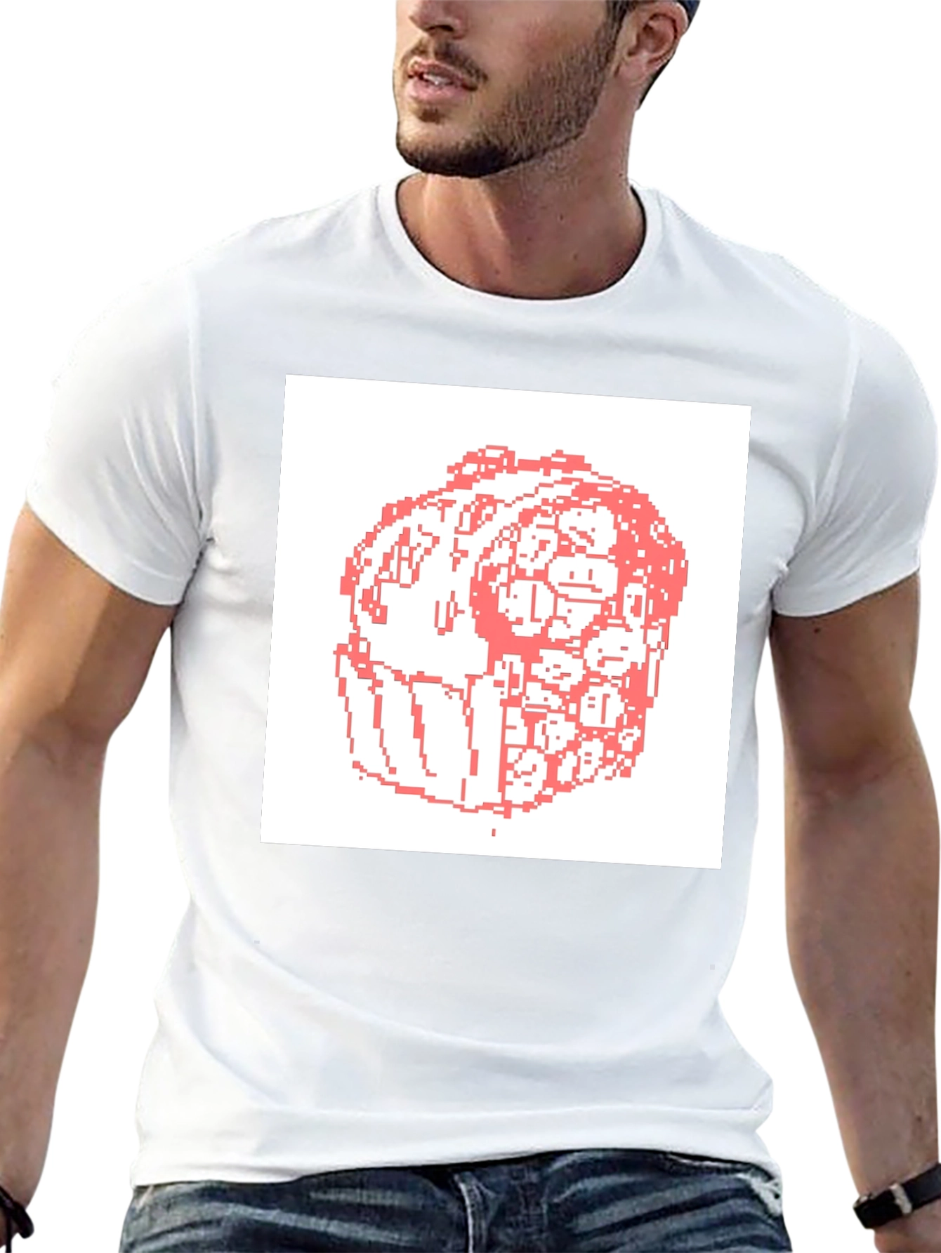 Pixelated Faces T-Shirt - Unique Graphic Tee