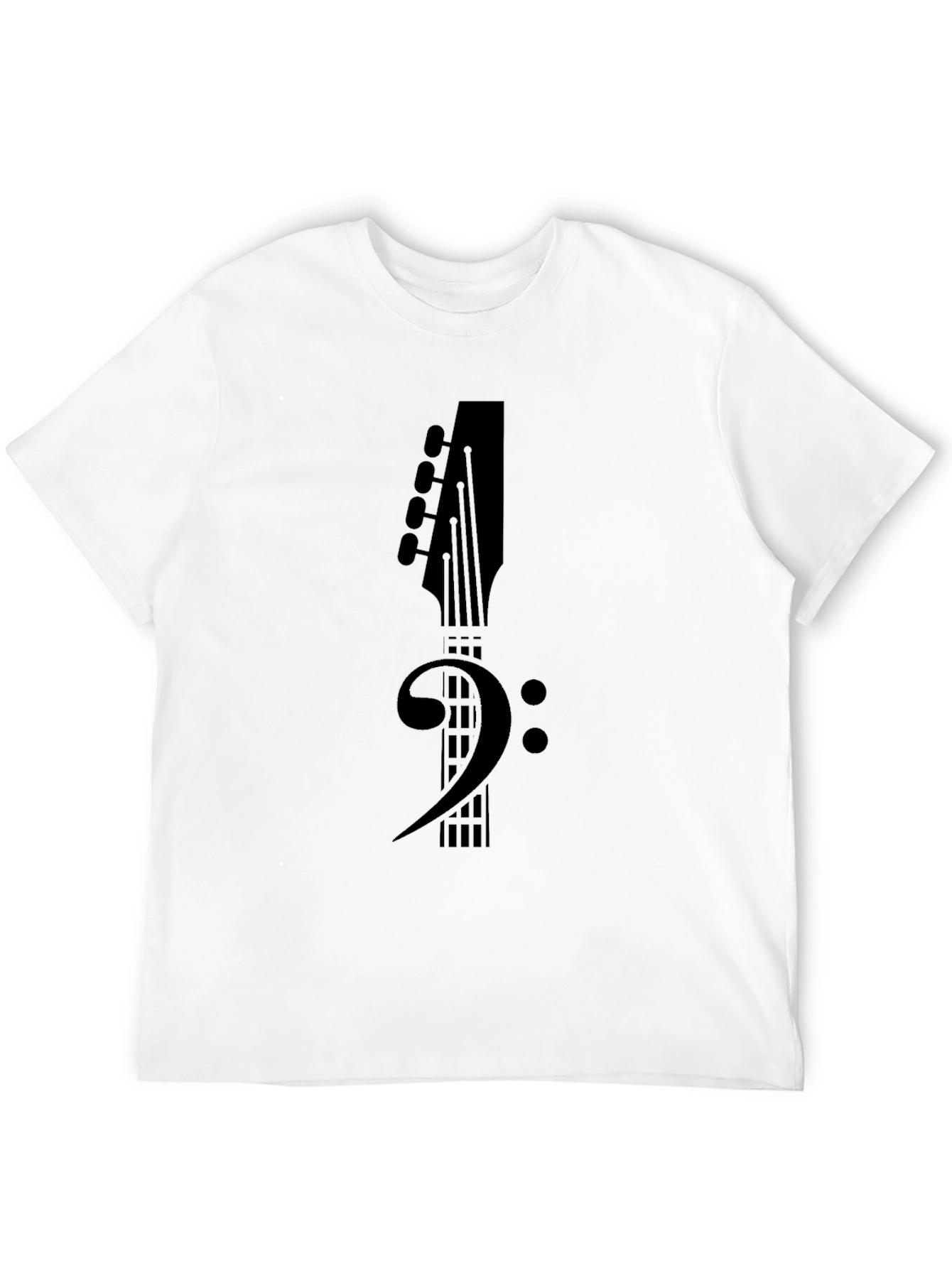 Bass Clef Guitar Neck T-Shirt - Music Lover Tee