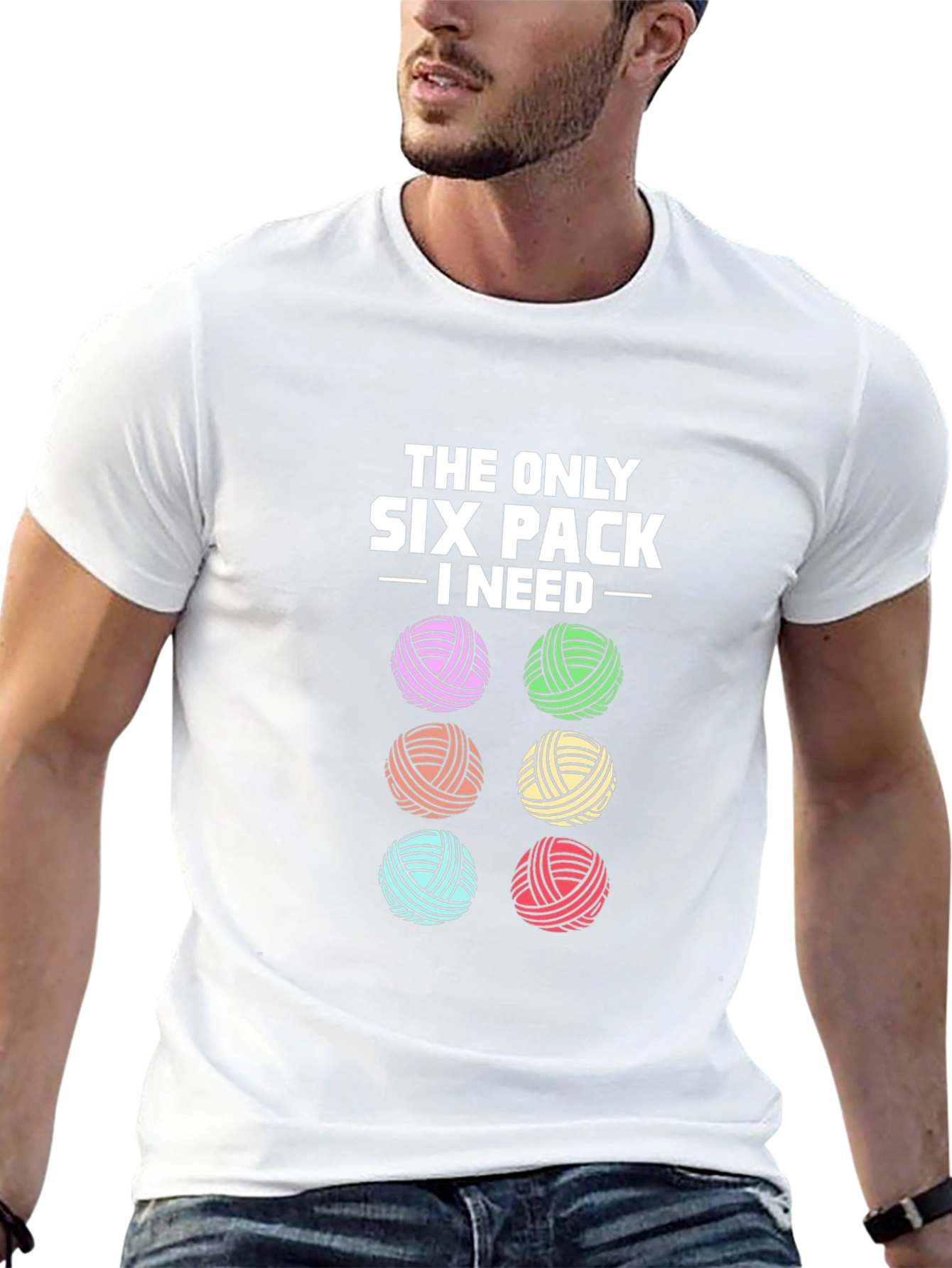 Knitting Yarn Lover T-Shirt: Six Pack I Need