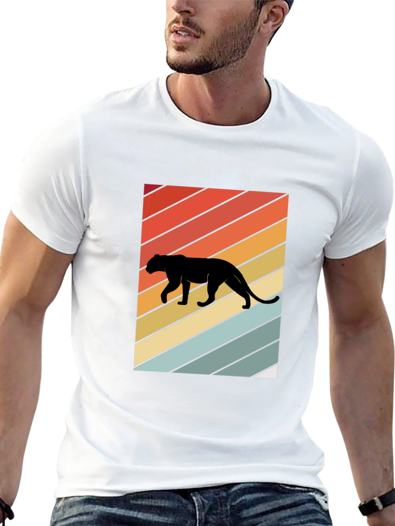 Retro Panther Silhouette Graphic Tee