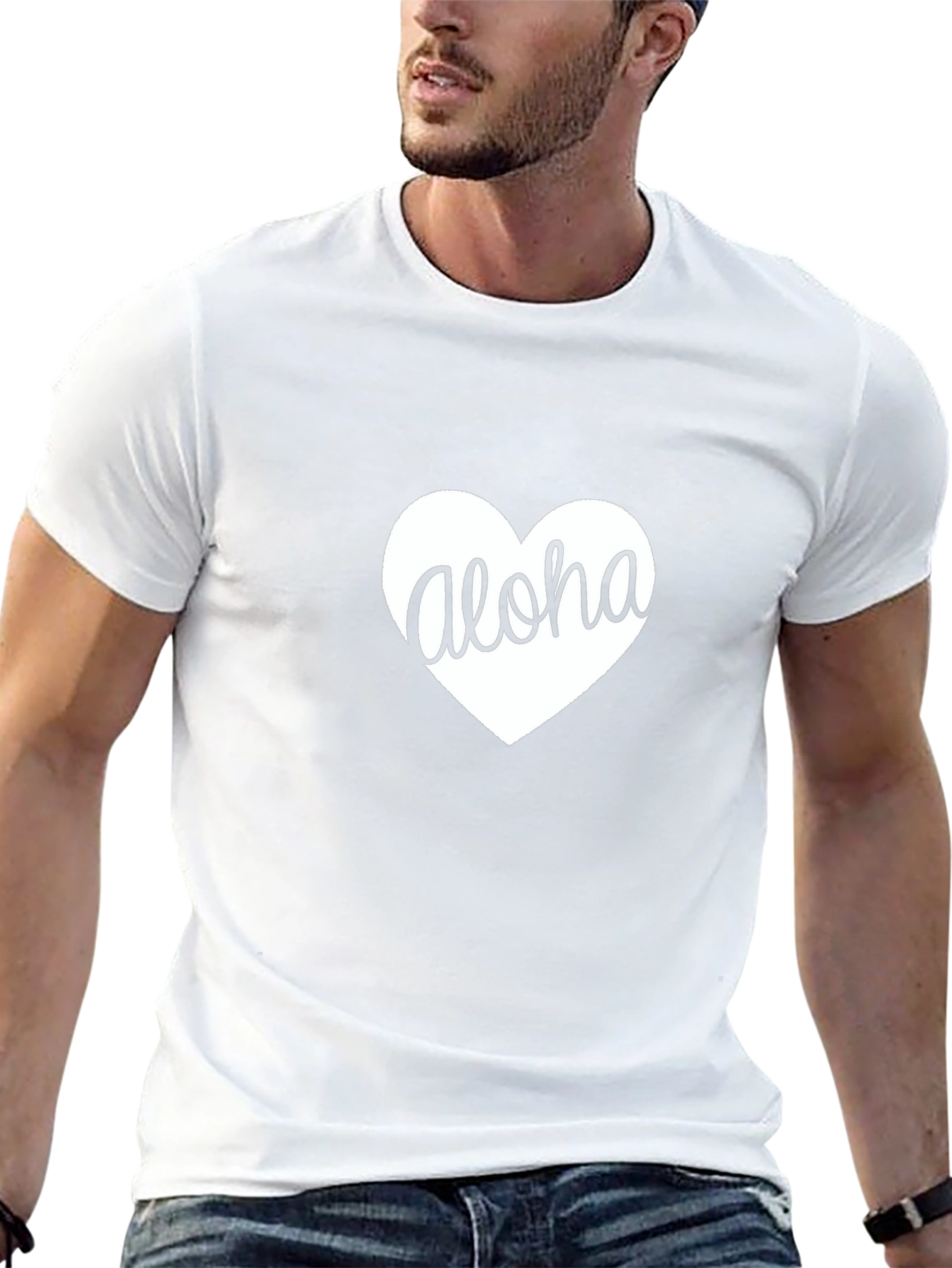 Aloha Heart Graphic Black T-Shirt