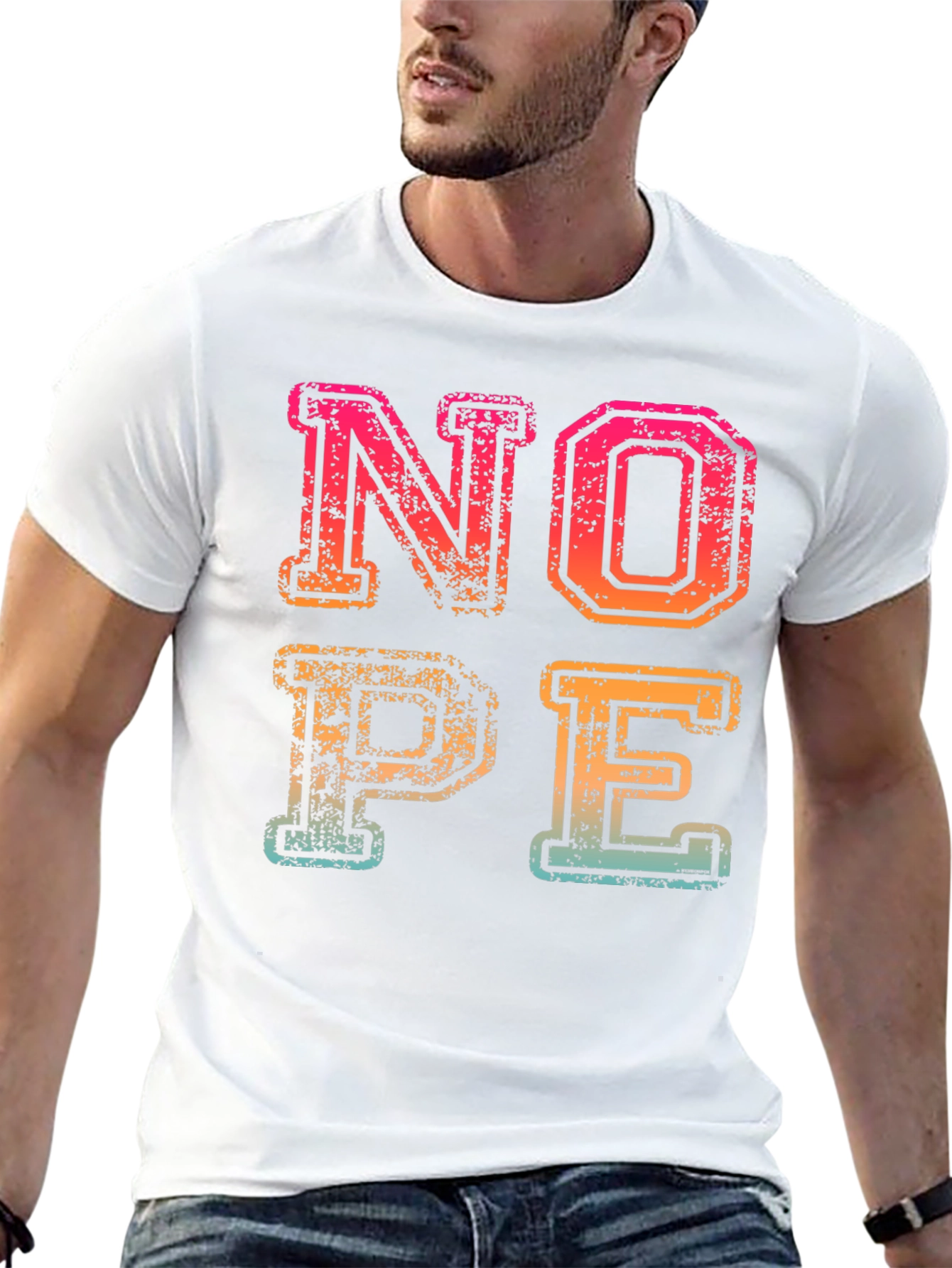 Retro NOPE Graphic Tee - Casual Cotton T-Shirt