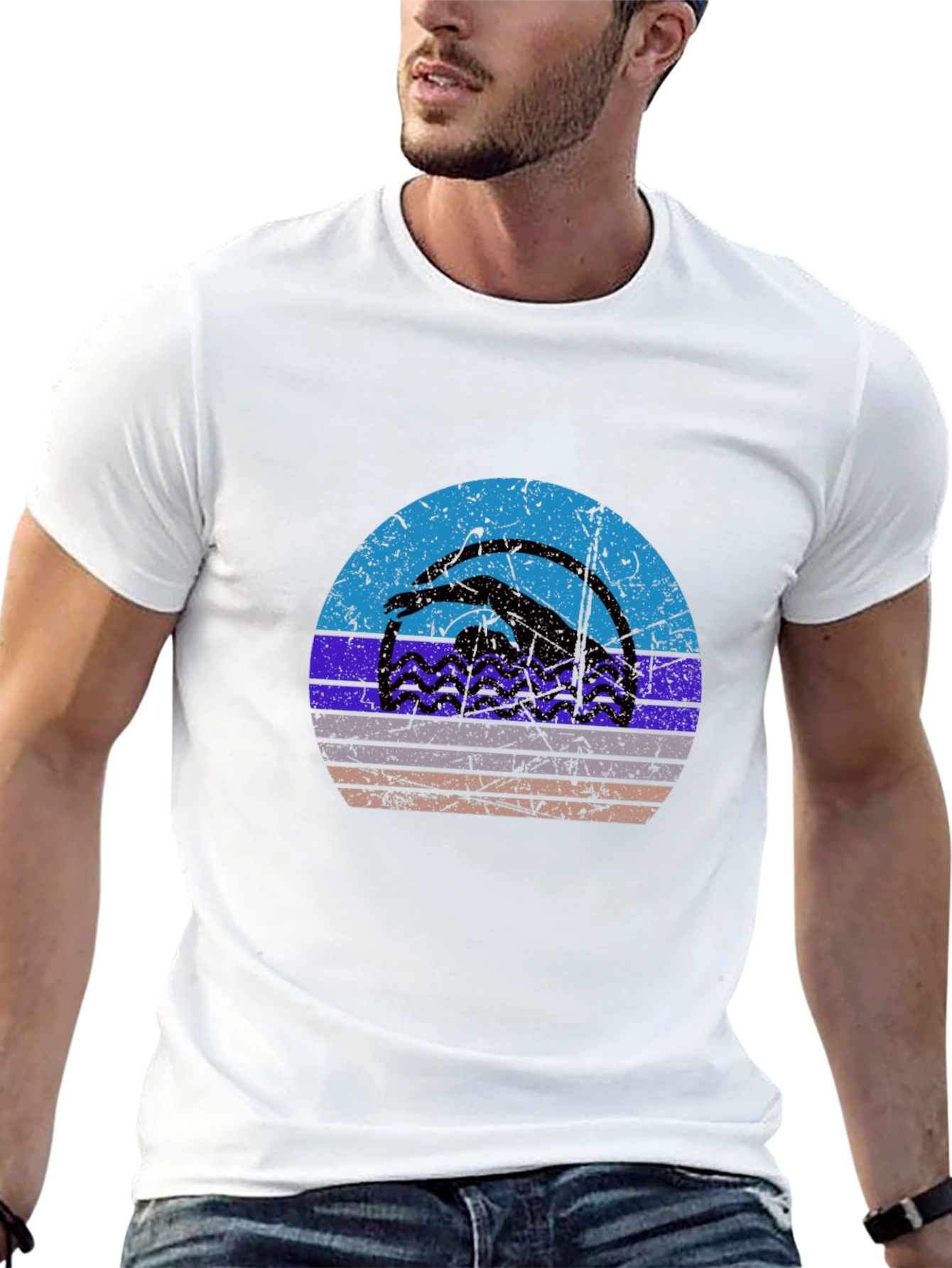 Retro Swimmer Graphic T-Shirt