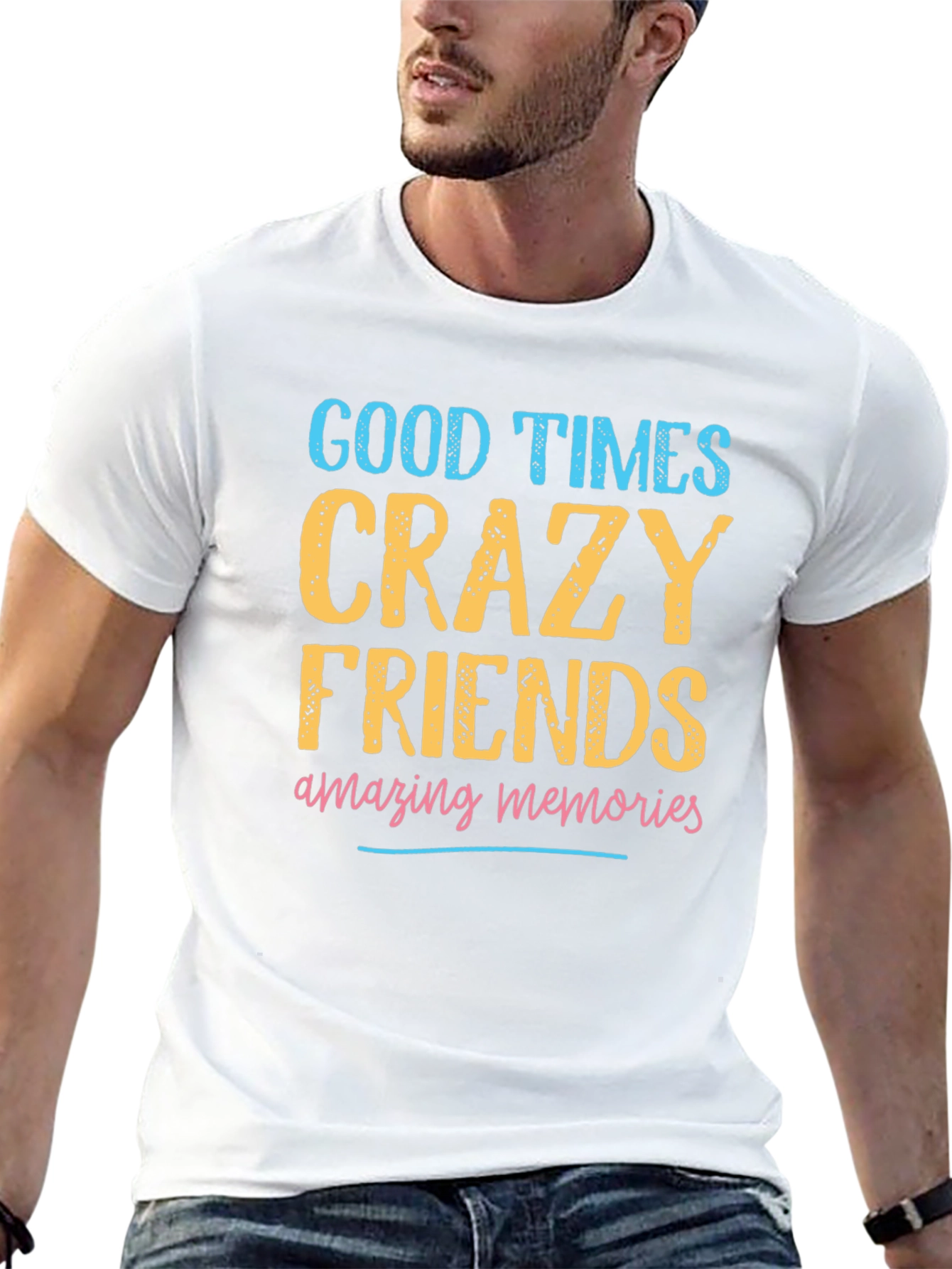 Good Times Crazy Friends Graphic T-Shirt