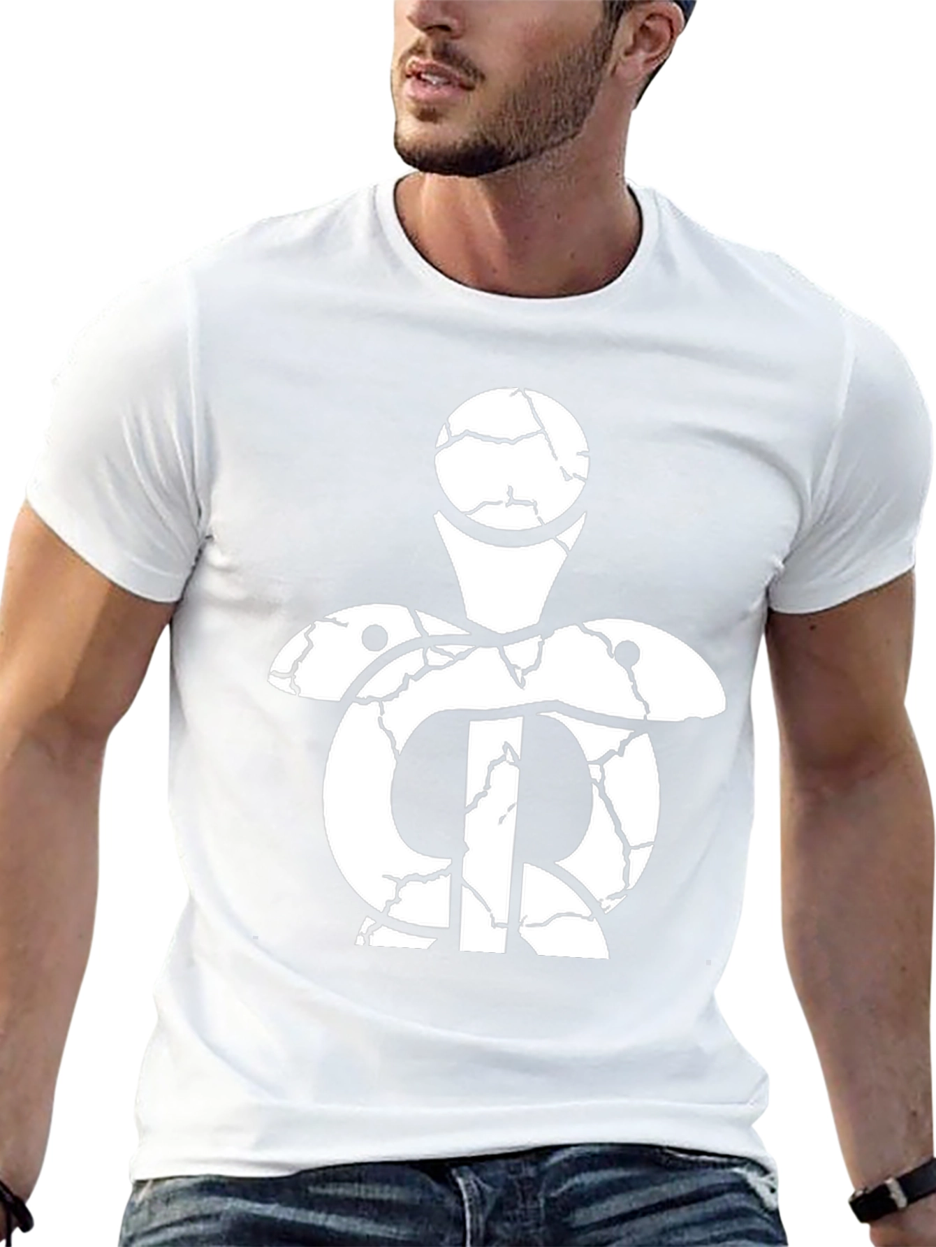Cracked Symbol Graphic Black T-Shirt