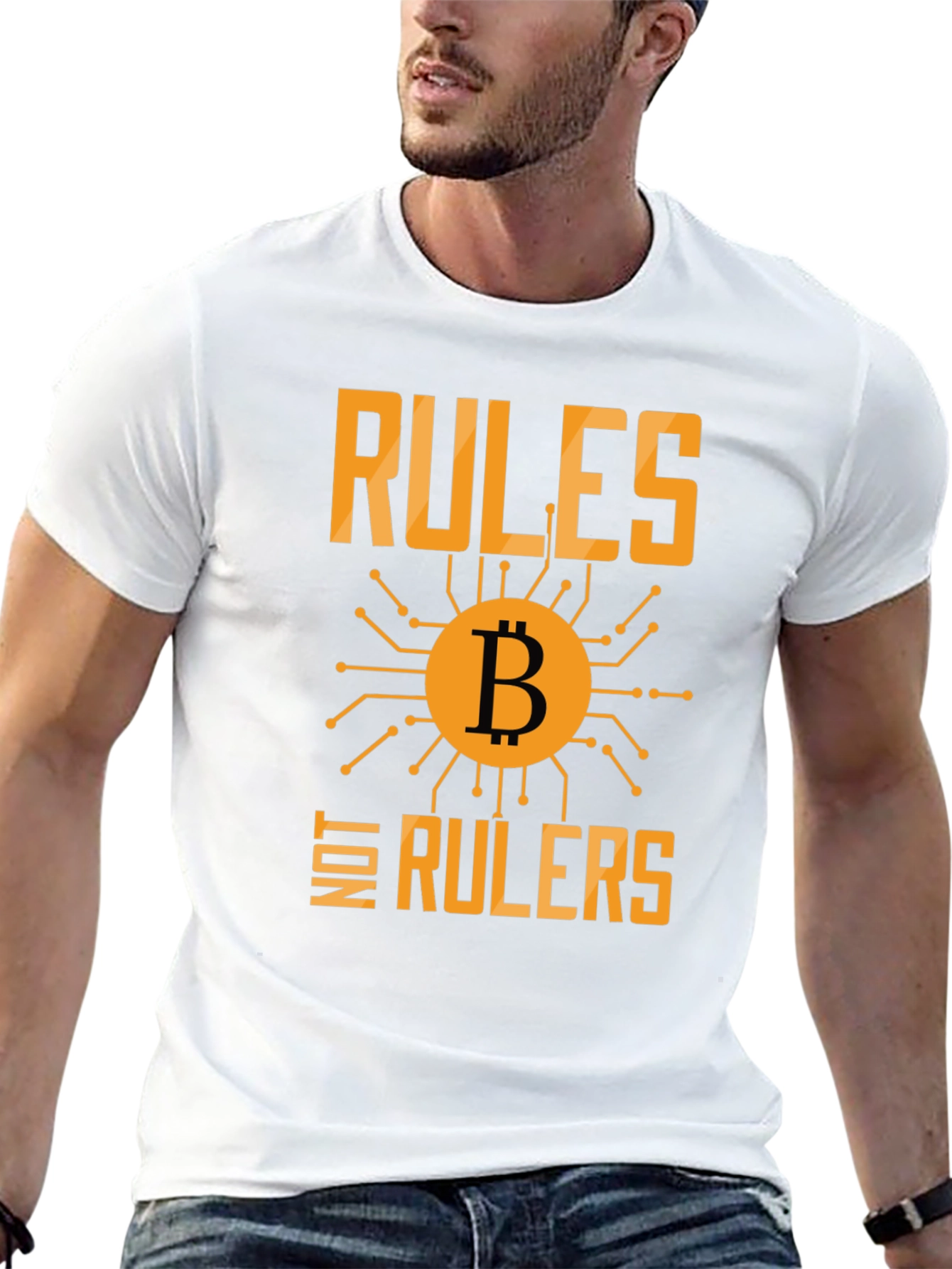 Bitcoin Rules Not Rulers Graphic T-Shirt