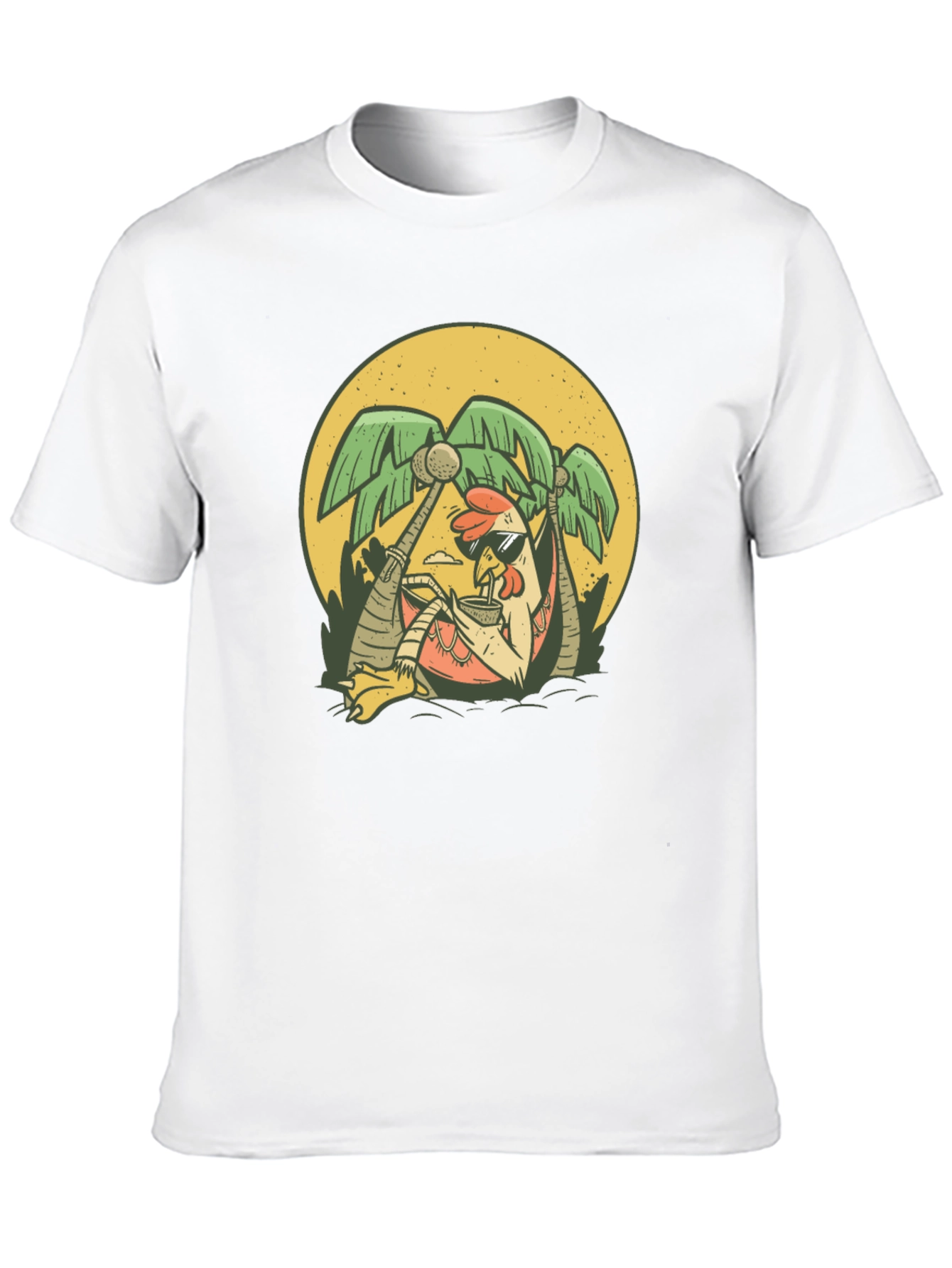 Relaxing Chicken T-Shirt - Tropical Vacation Vibes