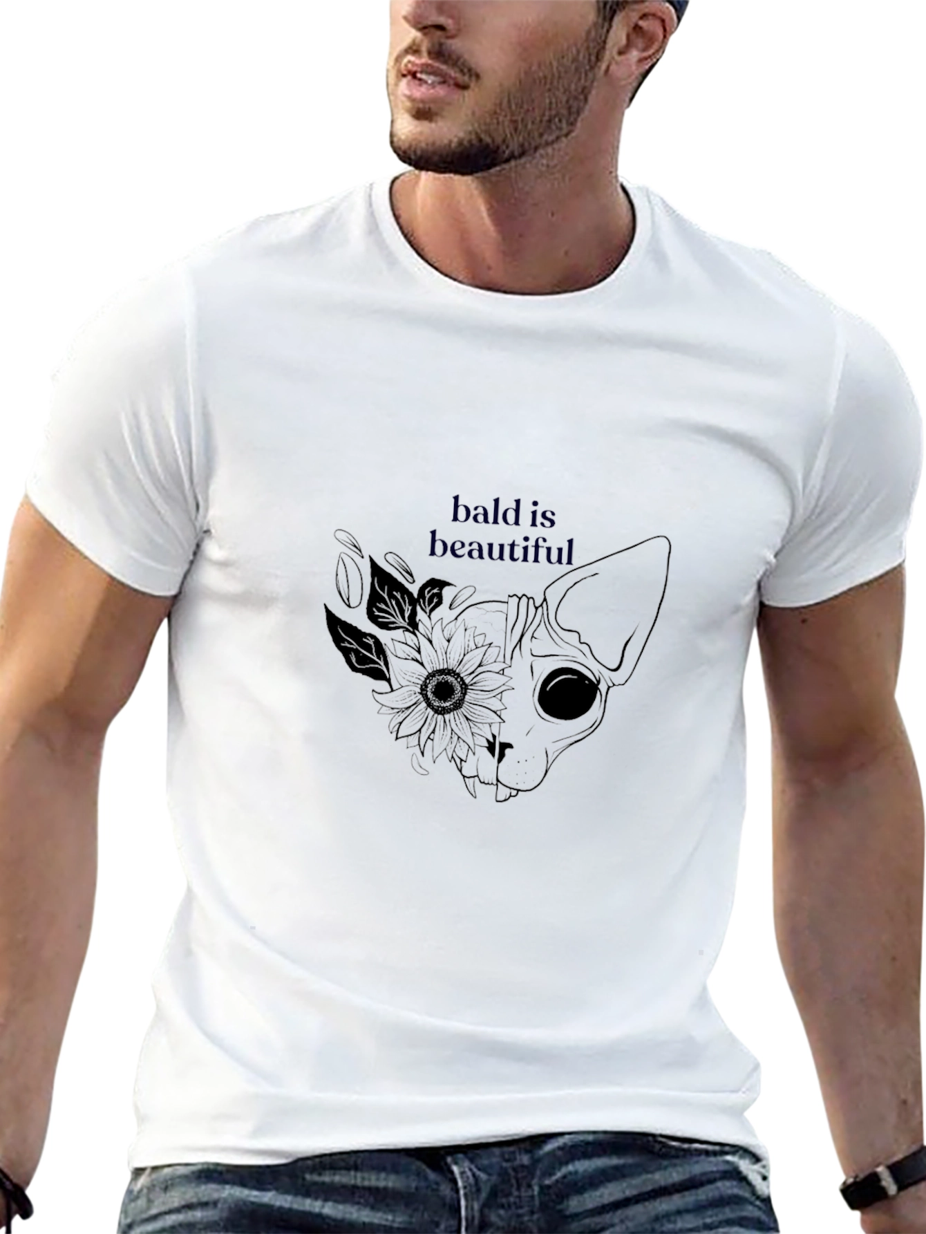 Bald is Beautiful Cat Graphic Tee - Unisex