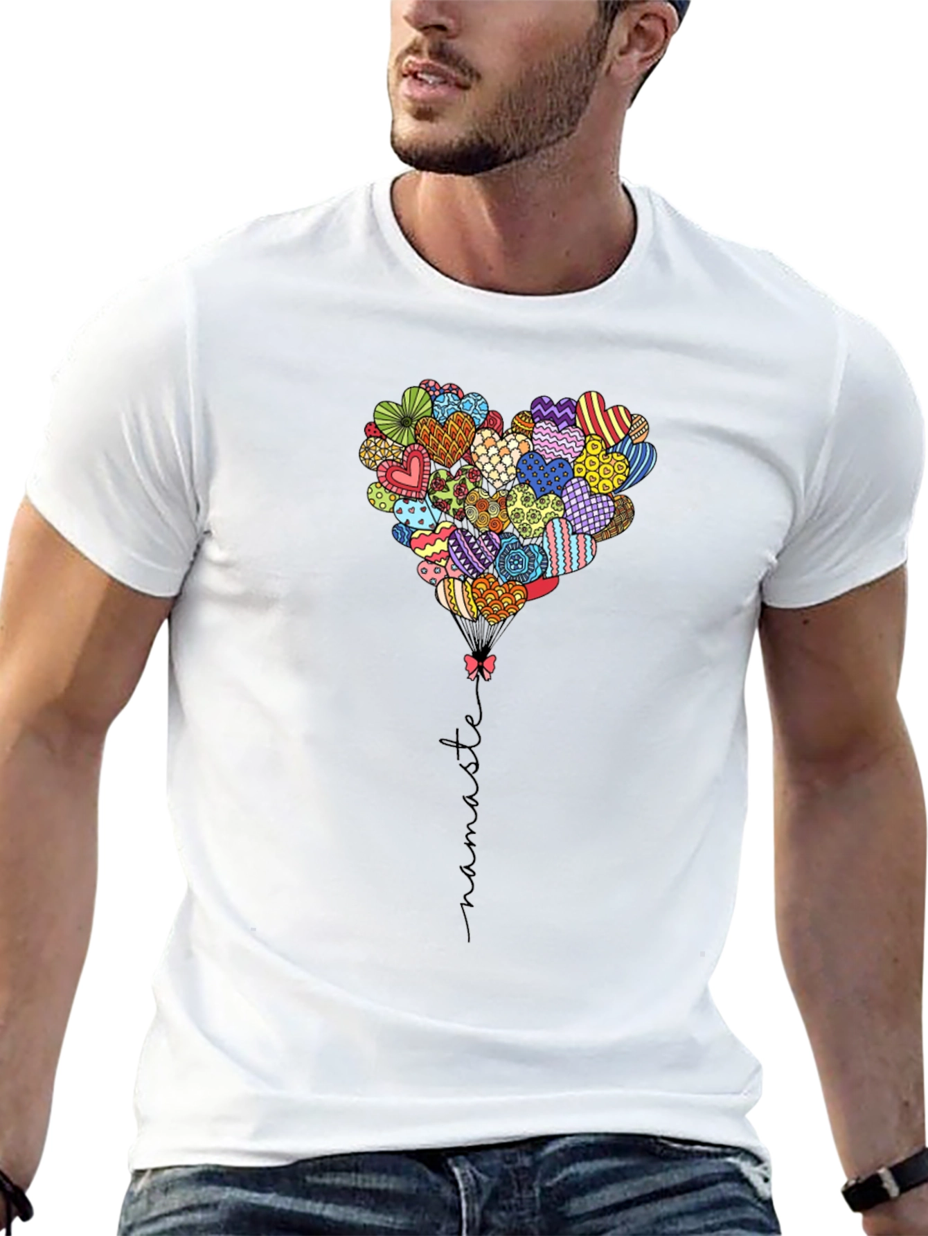 Heart Balloon Namaste Graphic Tee