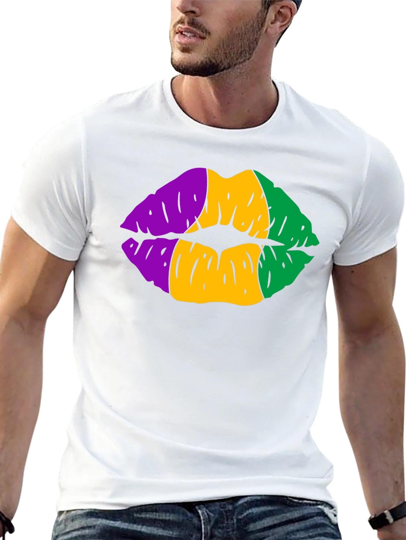 Mardi Gras Lips Graphic T-Shirt