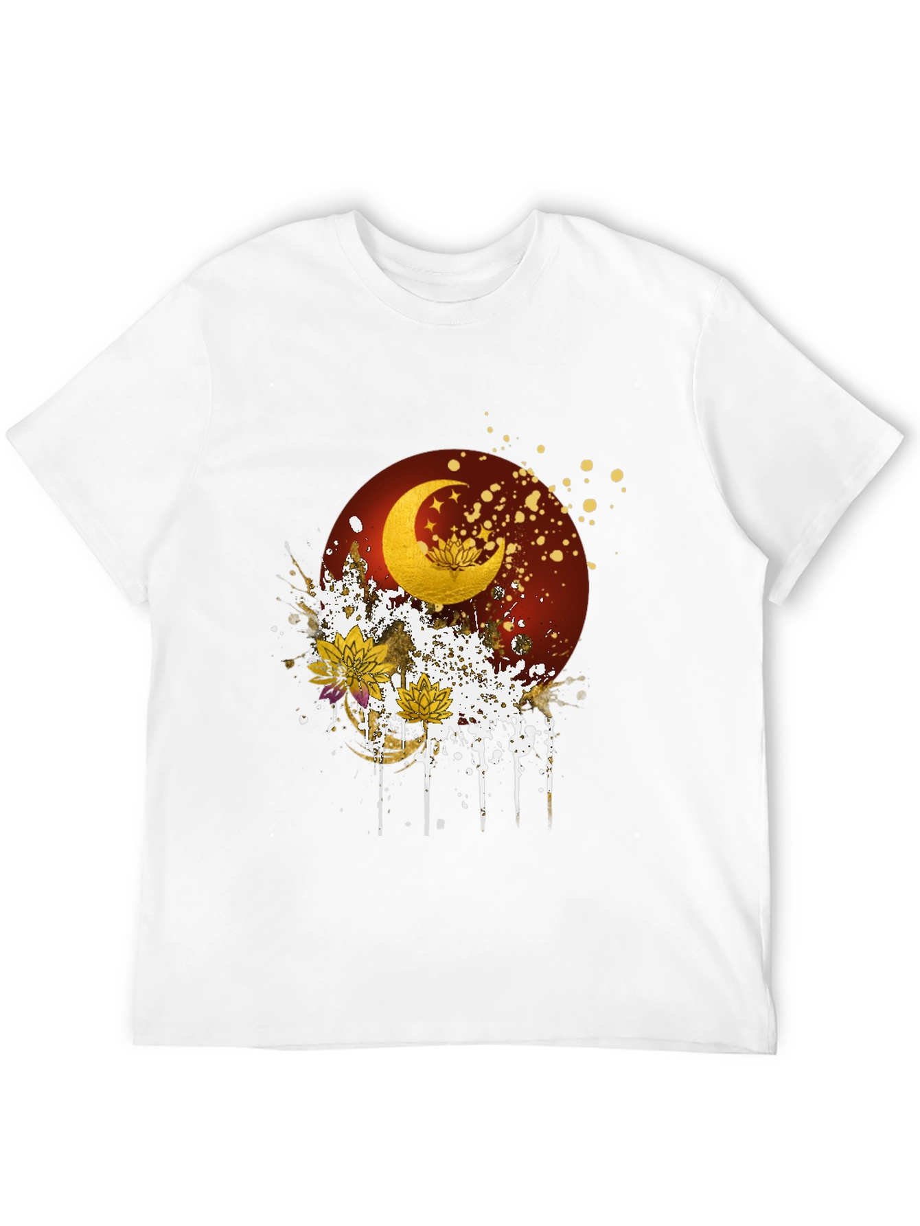 Celestial Moon & Lotus Graphic Tee
