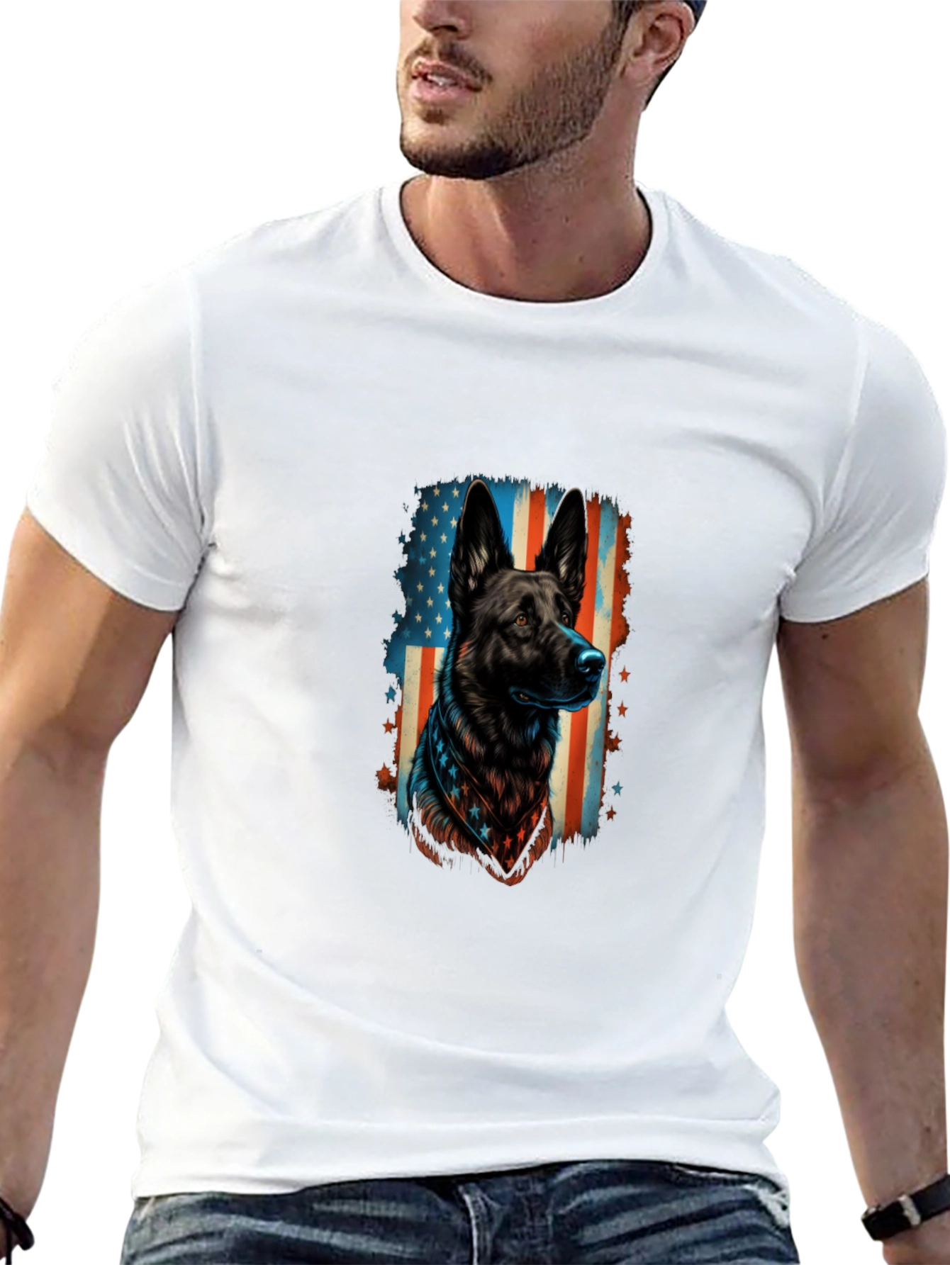Patriotic German Shepherd Graphic Tee