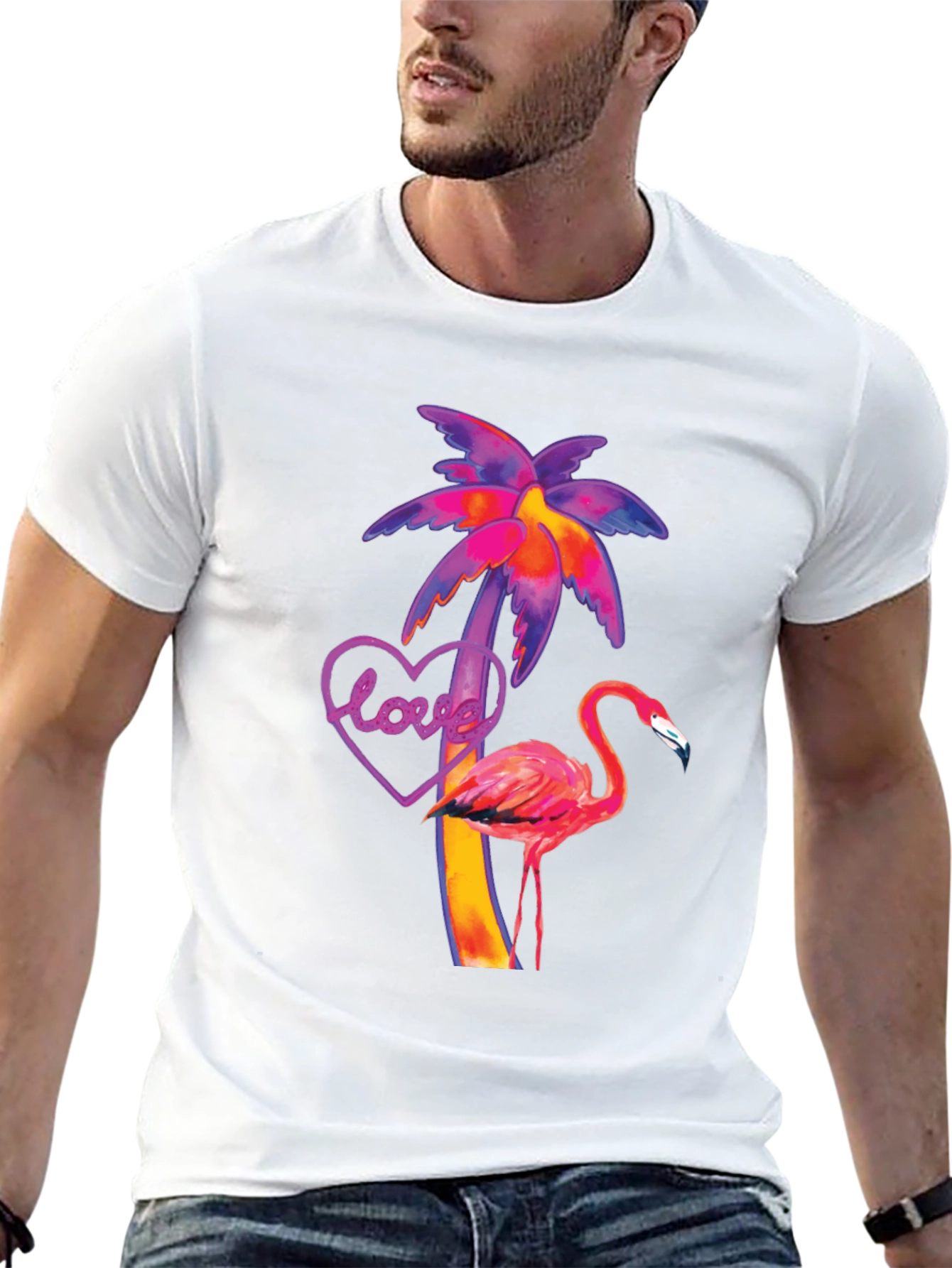 Tropical Flamingo Love T-Shirt