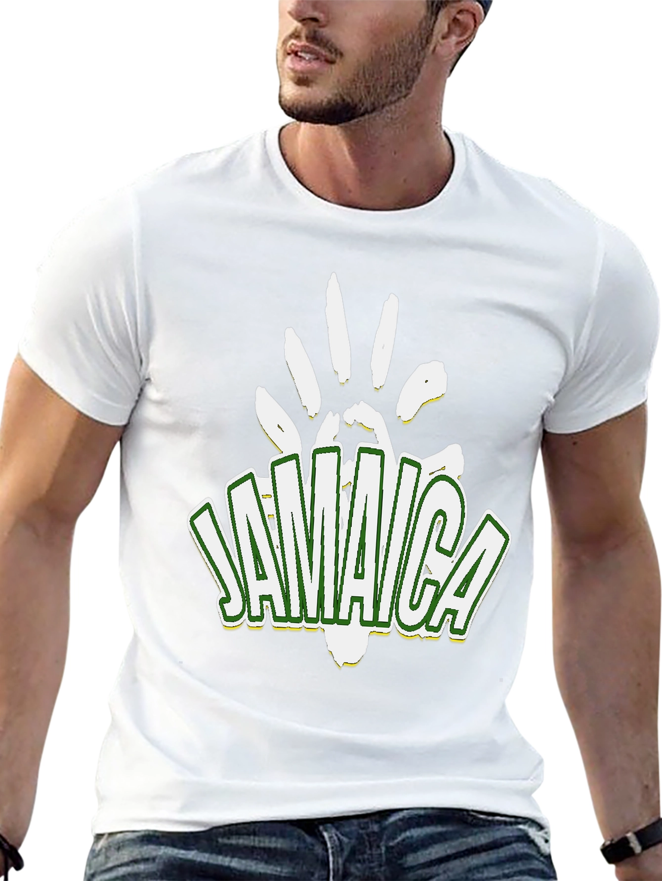 Jamaica Handprint Graphic Black T-Shirt