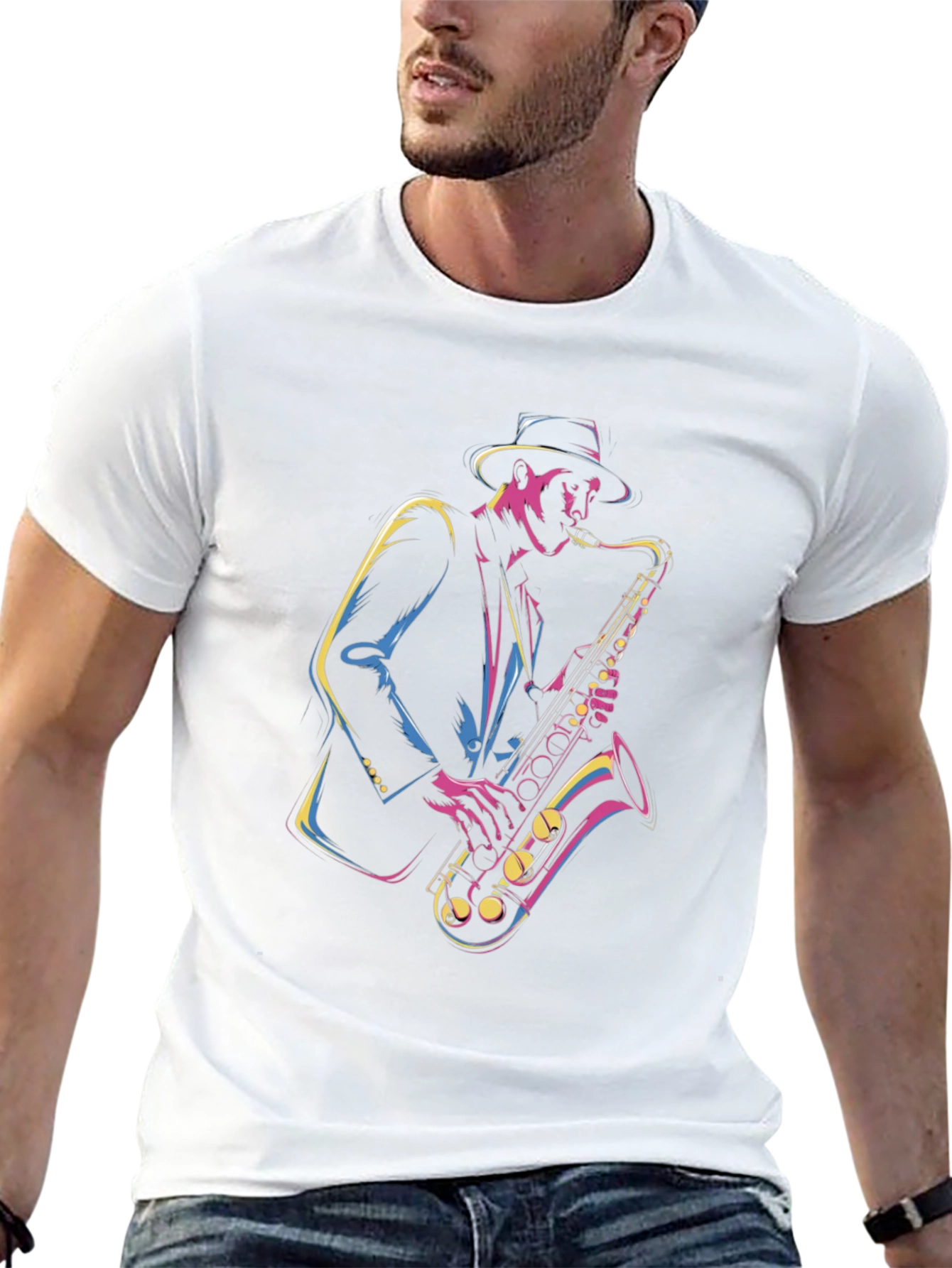 Jazz Saxophone Graphic T-Shirt - Musician Tee