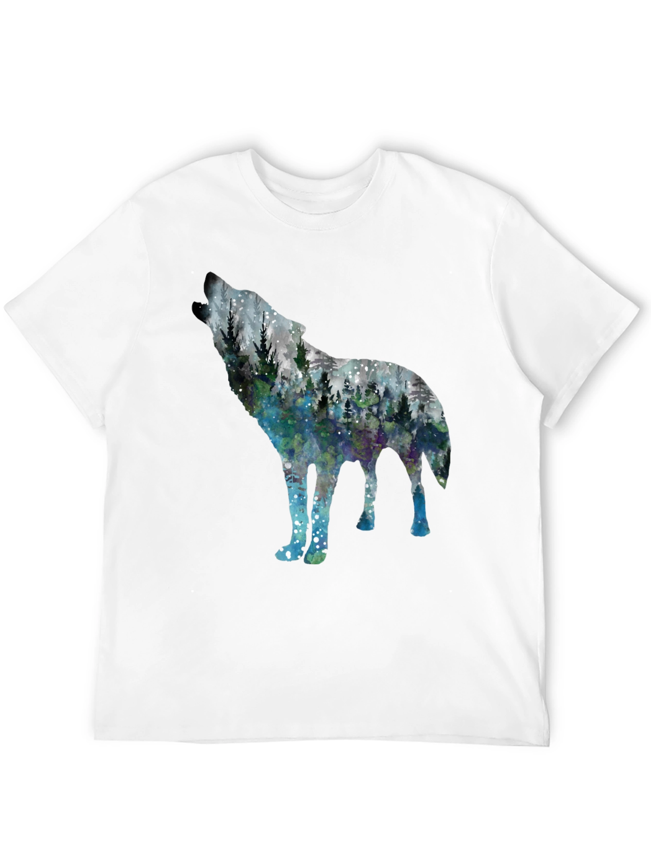 Wolf Forest Graphic Tee - Black Cotton Blend