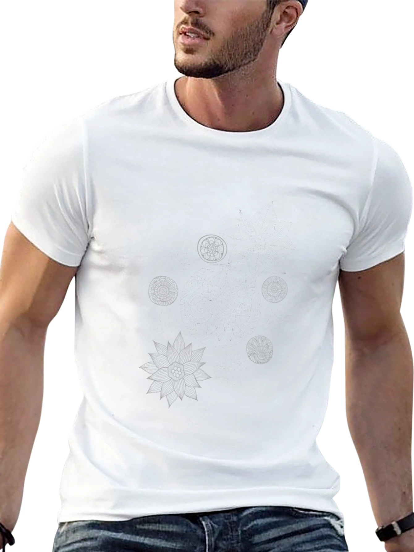 Geometric Print Black T-Shirt