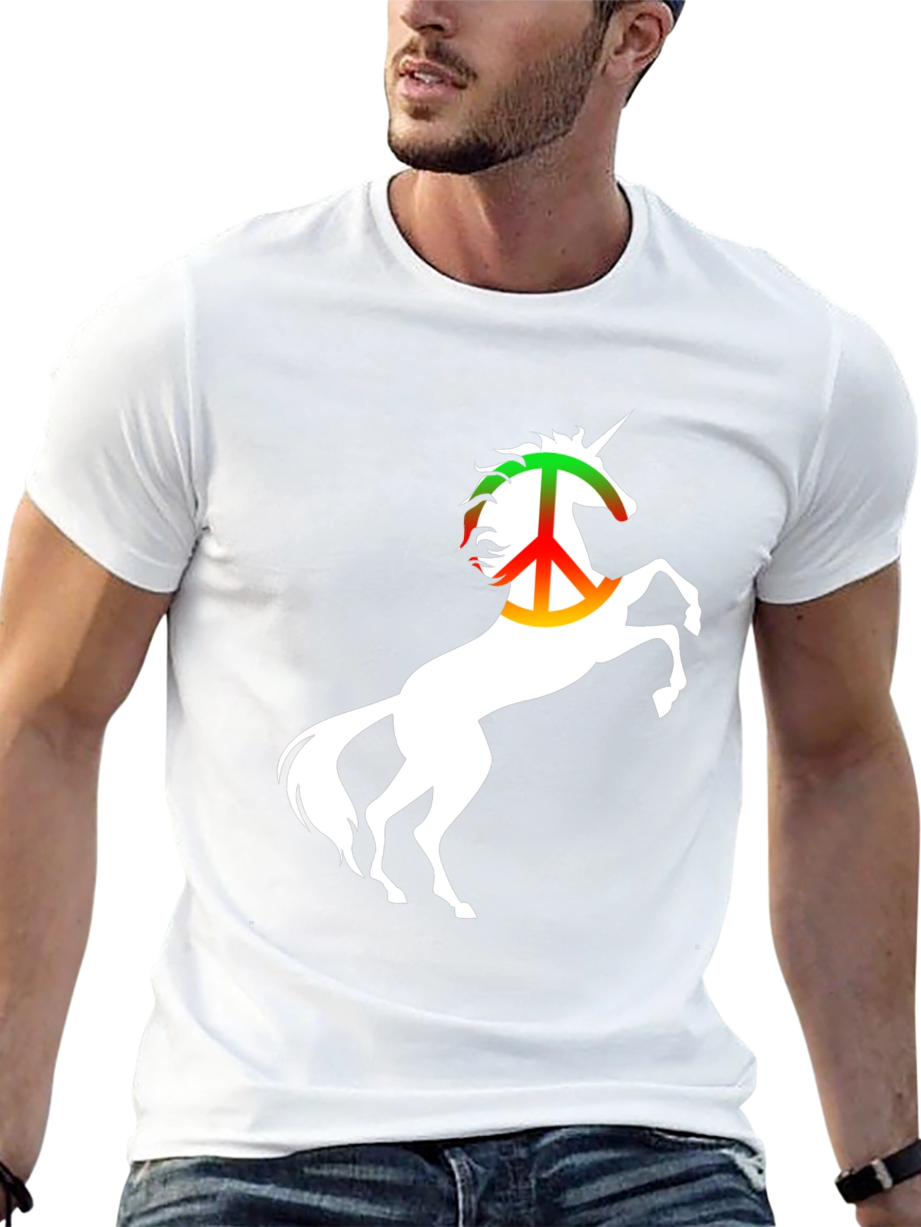 Peace Unicorn Black T-Shirt