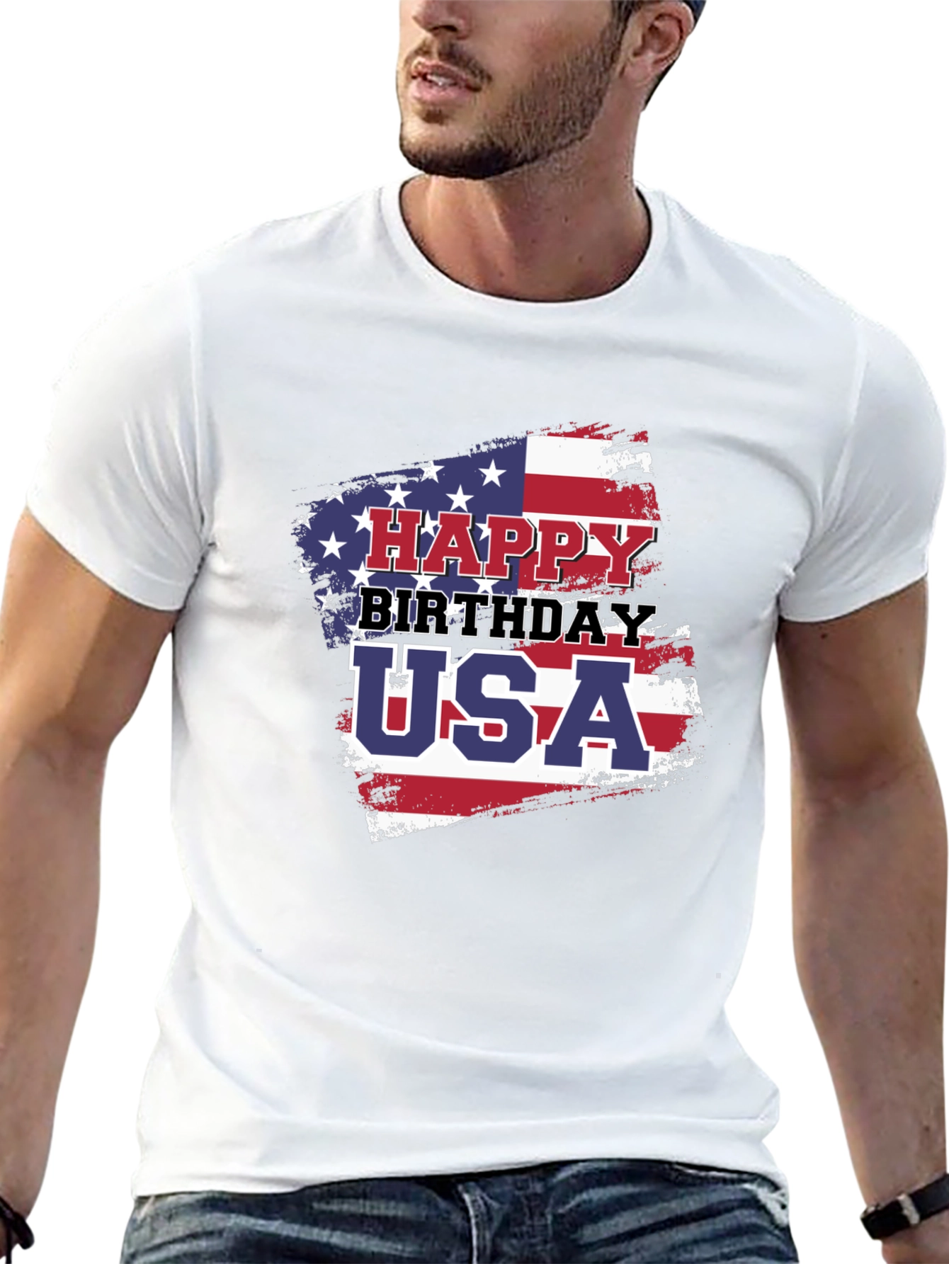 Happy Birthday USA Patriotic Graphic T-Shirt