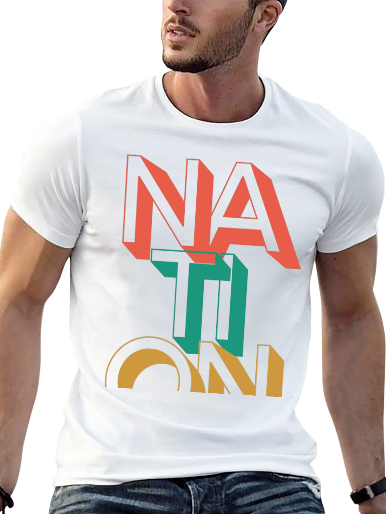 Nation Graphic Print Black T-Shirt