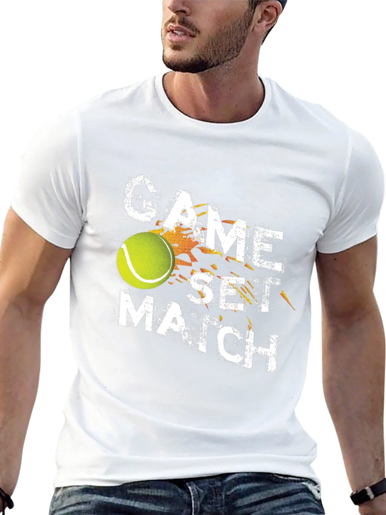Game Set Match Tennis Graphic T-Shirt - Black