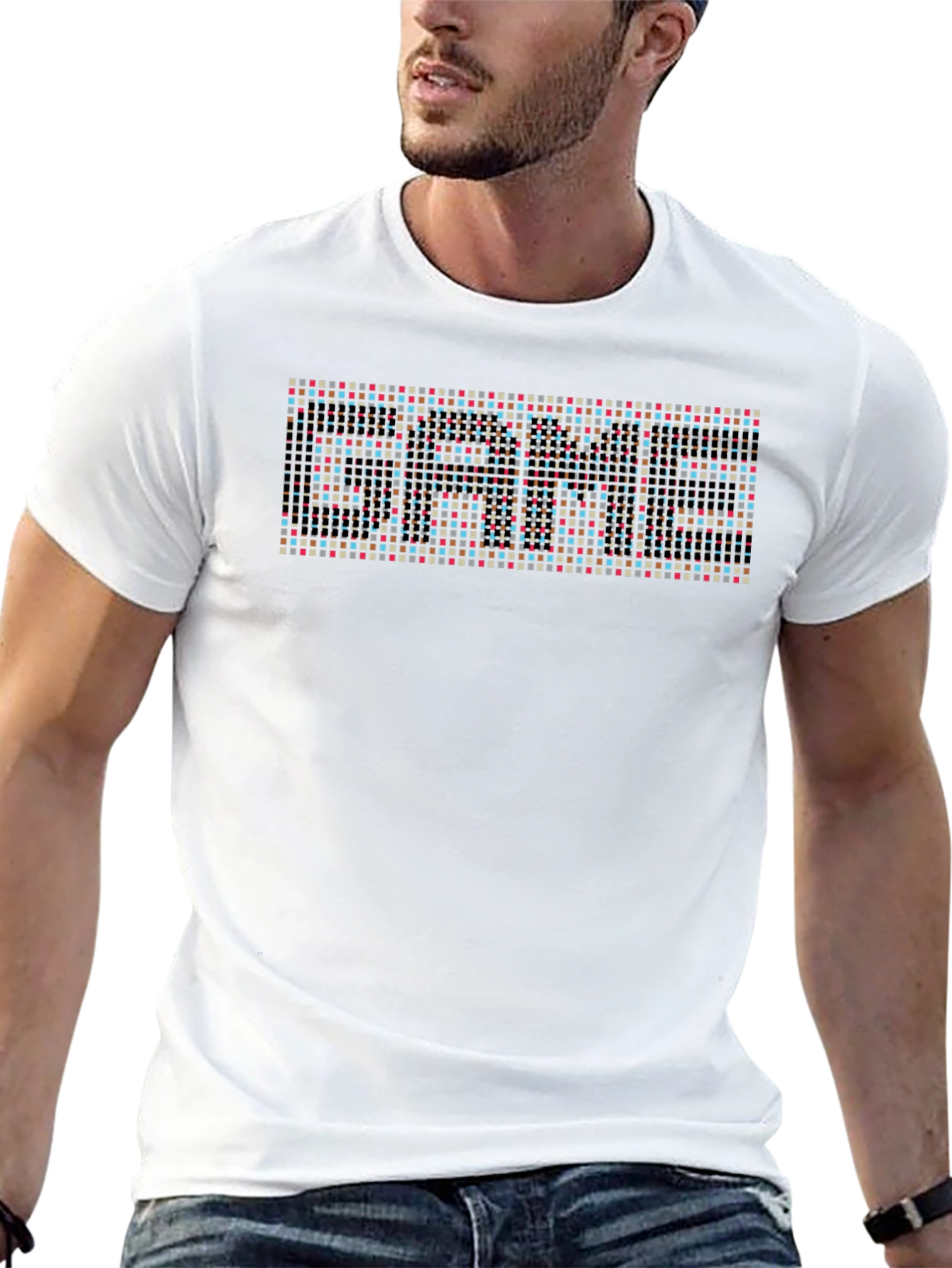 Pixelated Word Art Black T-Shirt