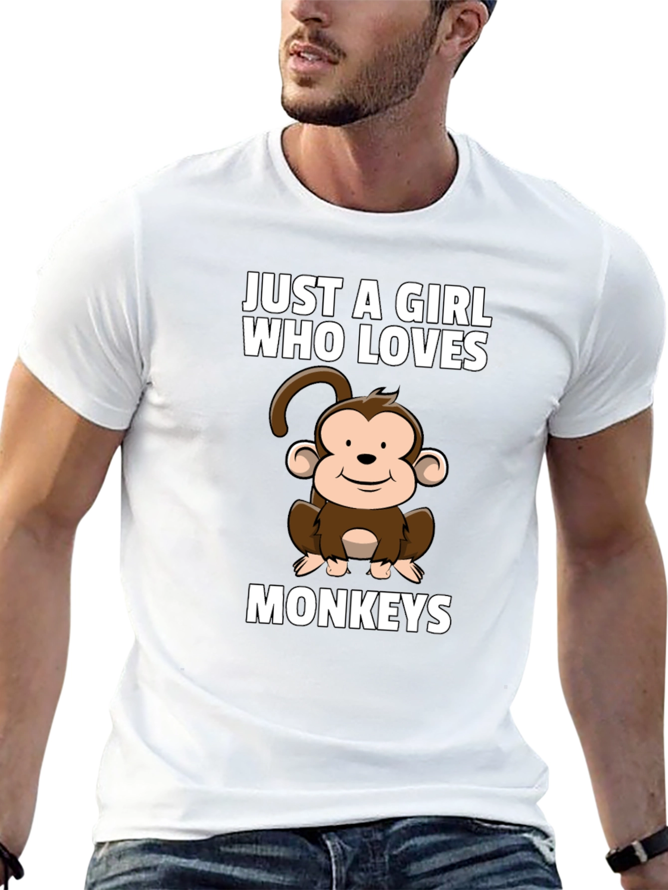 Just A Girl Who Loves Monkeys Black T-Shirt