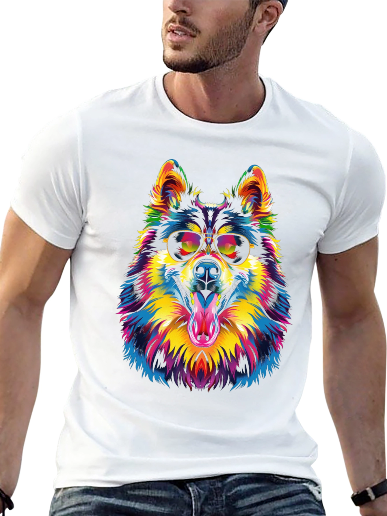 Cool Dog Graphic Tee - Mens Black T-Shirt