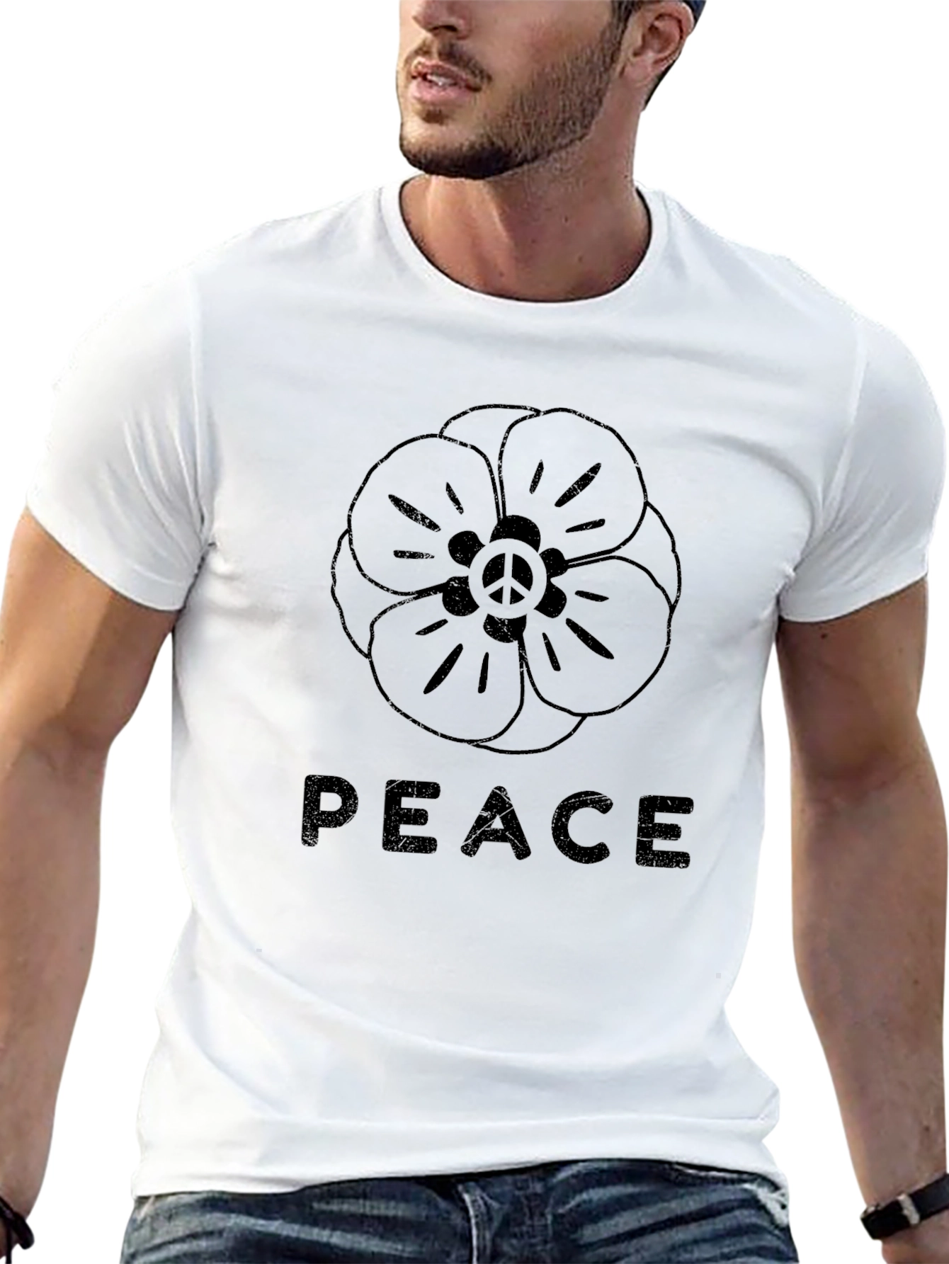 Peace Flower Graphic T-Shirt