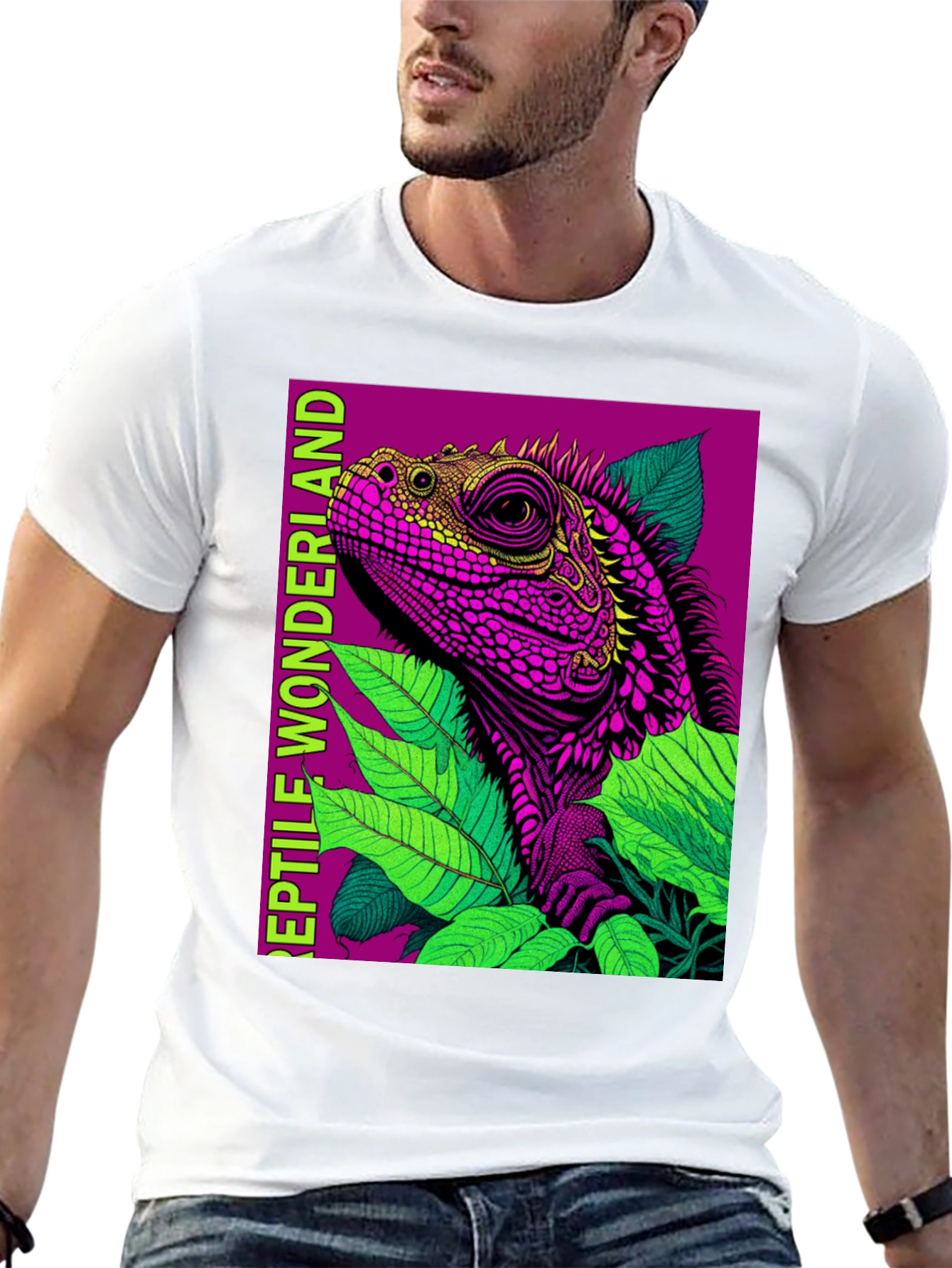 Reptile Wonderland T-Shirt: Vibrant Lizard Design