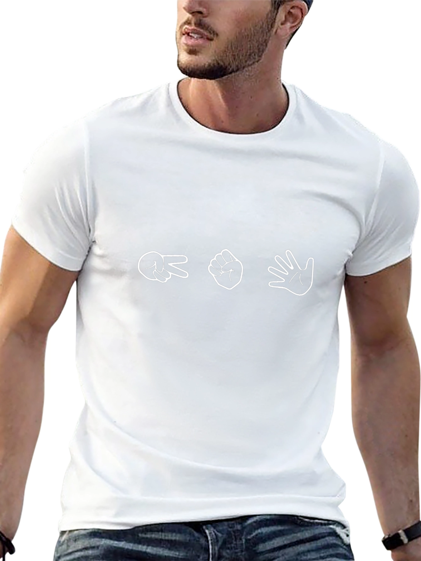 Rock Paper Scissors T-Shirt - Black Cotton Tee