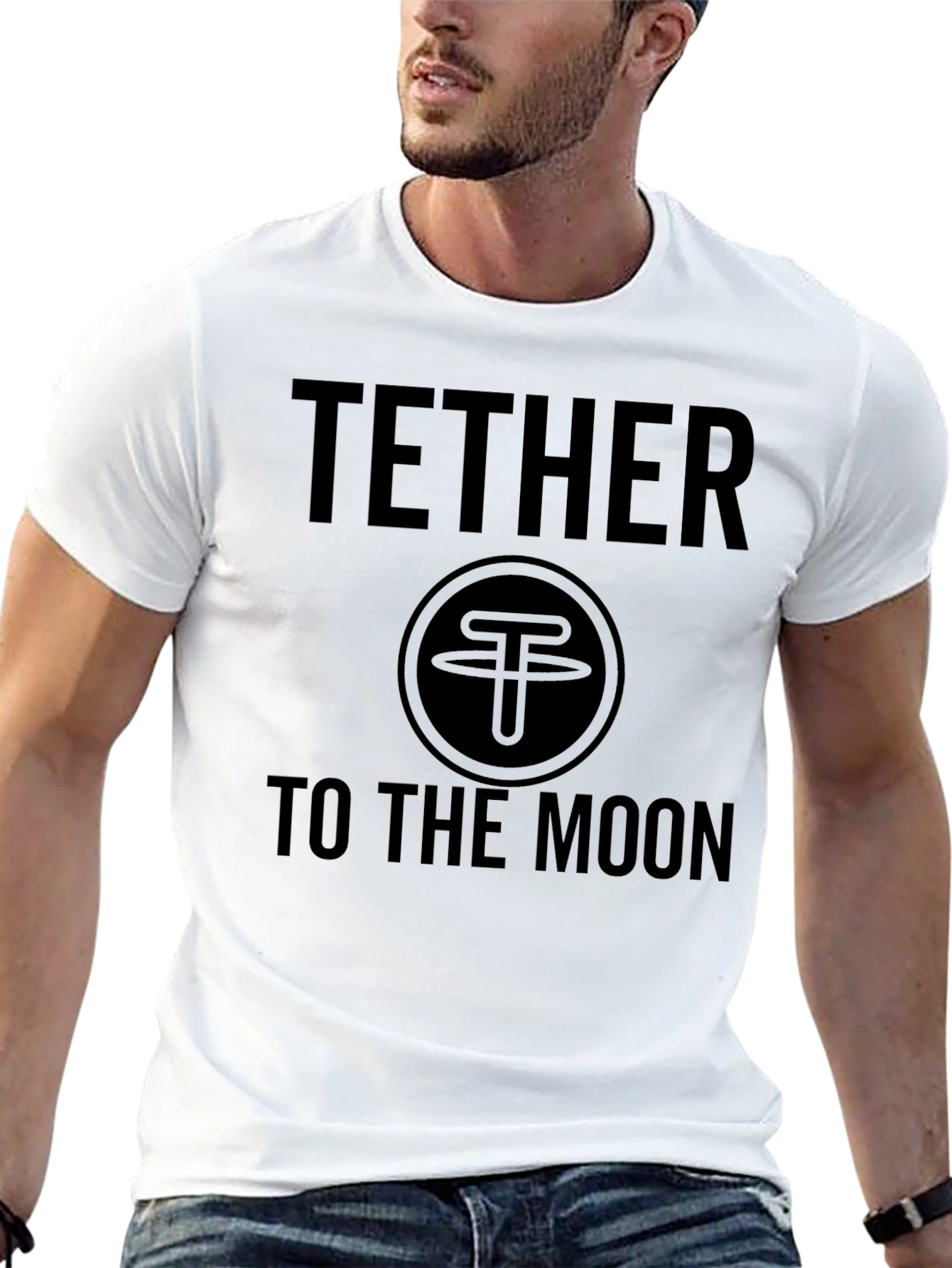 Tether to the Moon Black T-Shirt